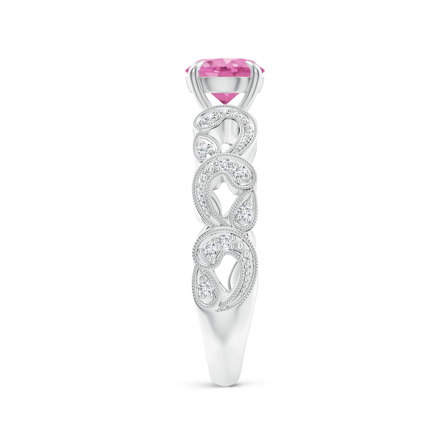 AA - Pink Sapphire / 1.11 CT / 14 KT White Gold