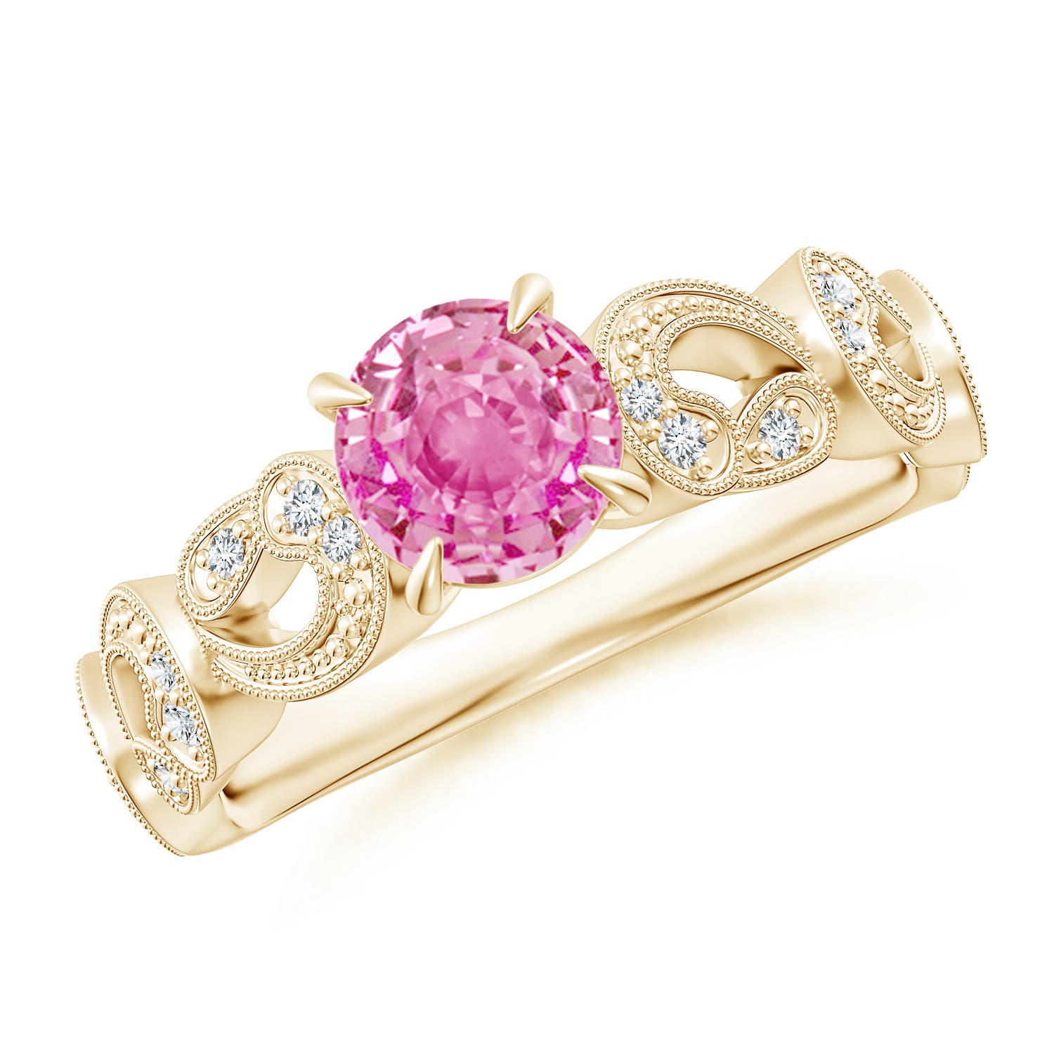 AA - Pink Sapphire / 1.11 CT / 14 KT Yellow Gold