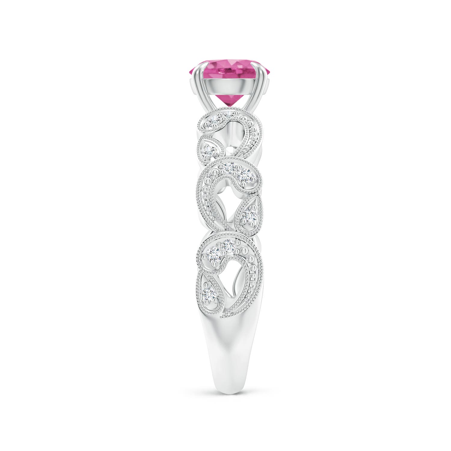 AAA - Pink Sapphire / 1.11 CT / 14 KT White Gold