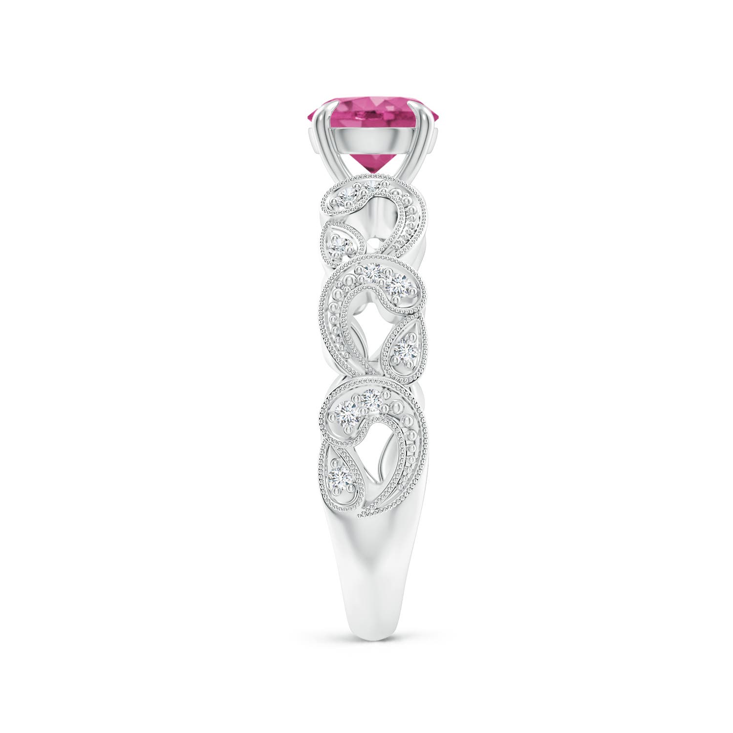 AAAA - Pink Sapphire / 1.11 CT / 14 KT White Gold