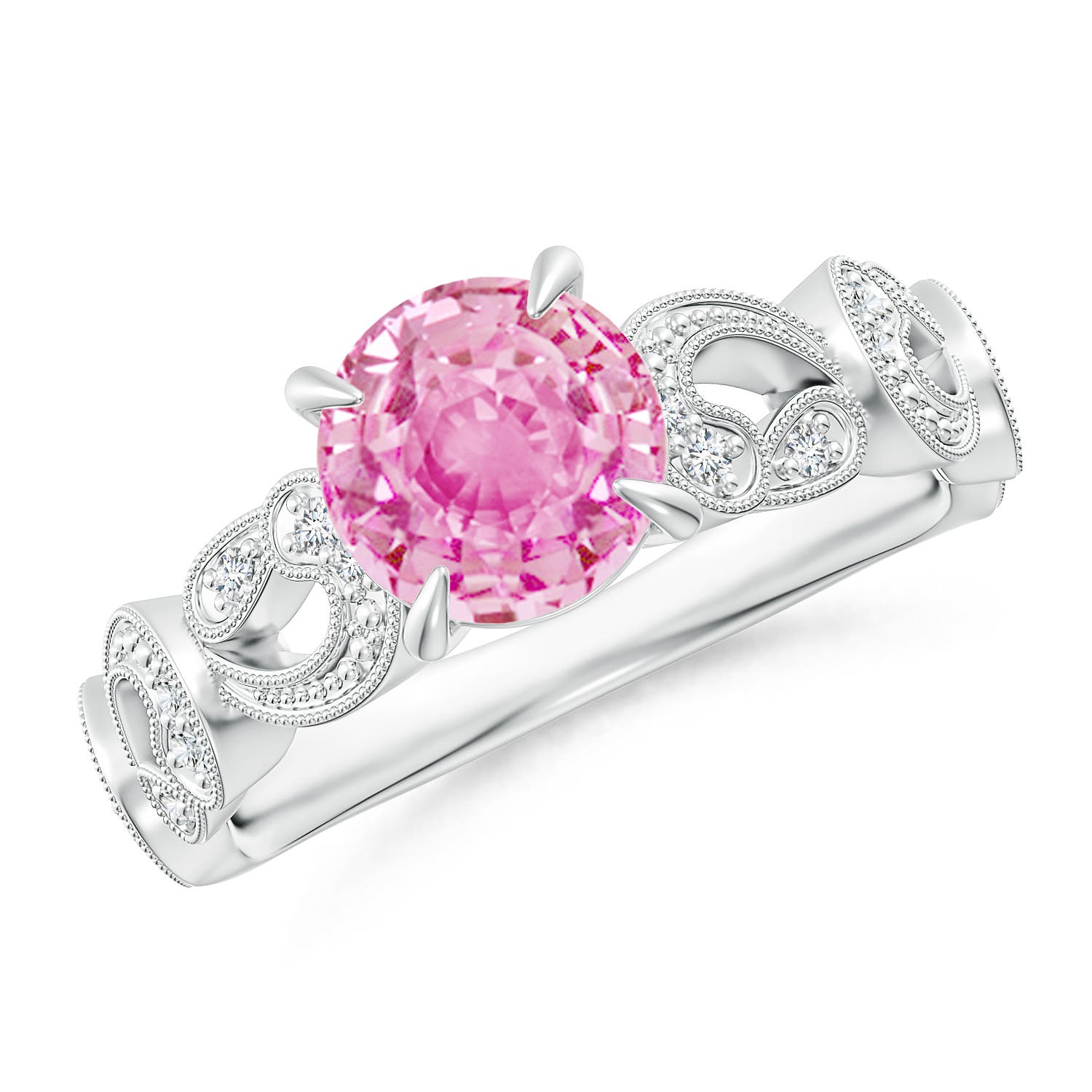 A - Pink Sapphire / 1.71 CT / 14 KT White Gold