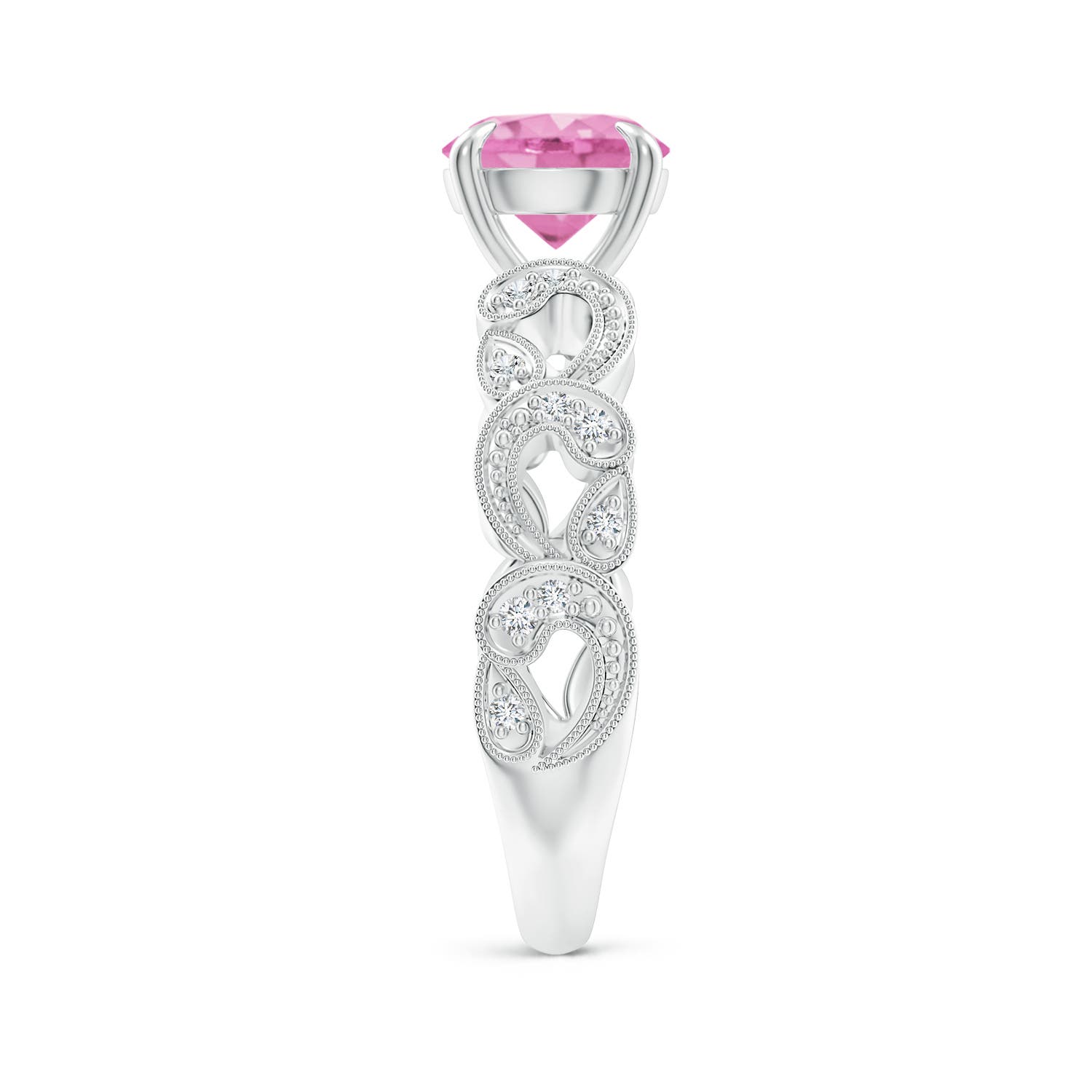 A - Pink Sapphire / 1.71 CT / 14 KT White Gold