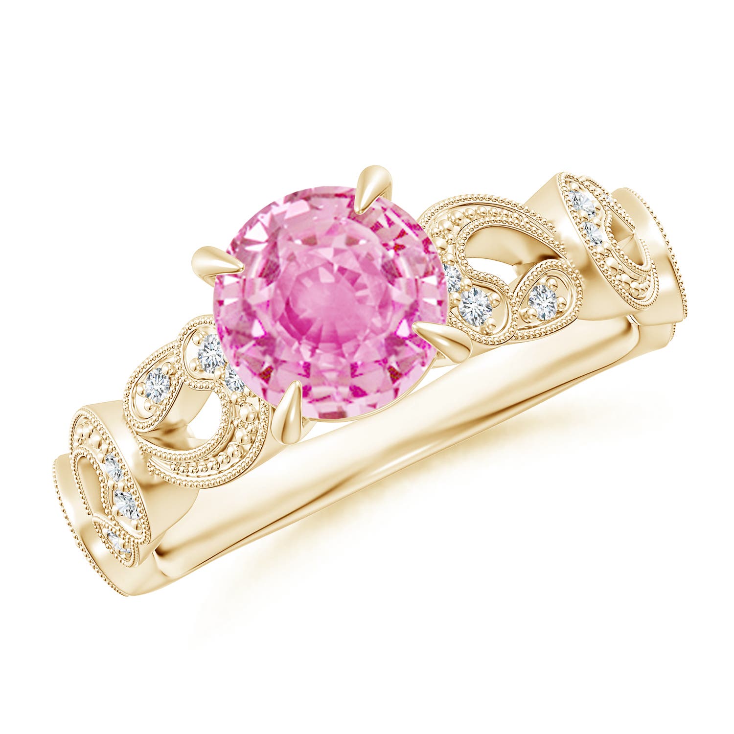 A - Pink Sapphire / 1.71 CT / 14 KT Yellow Gold