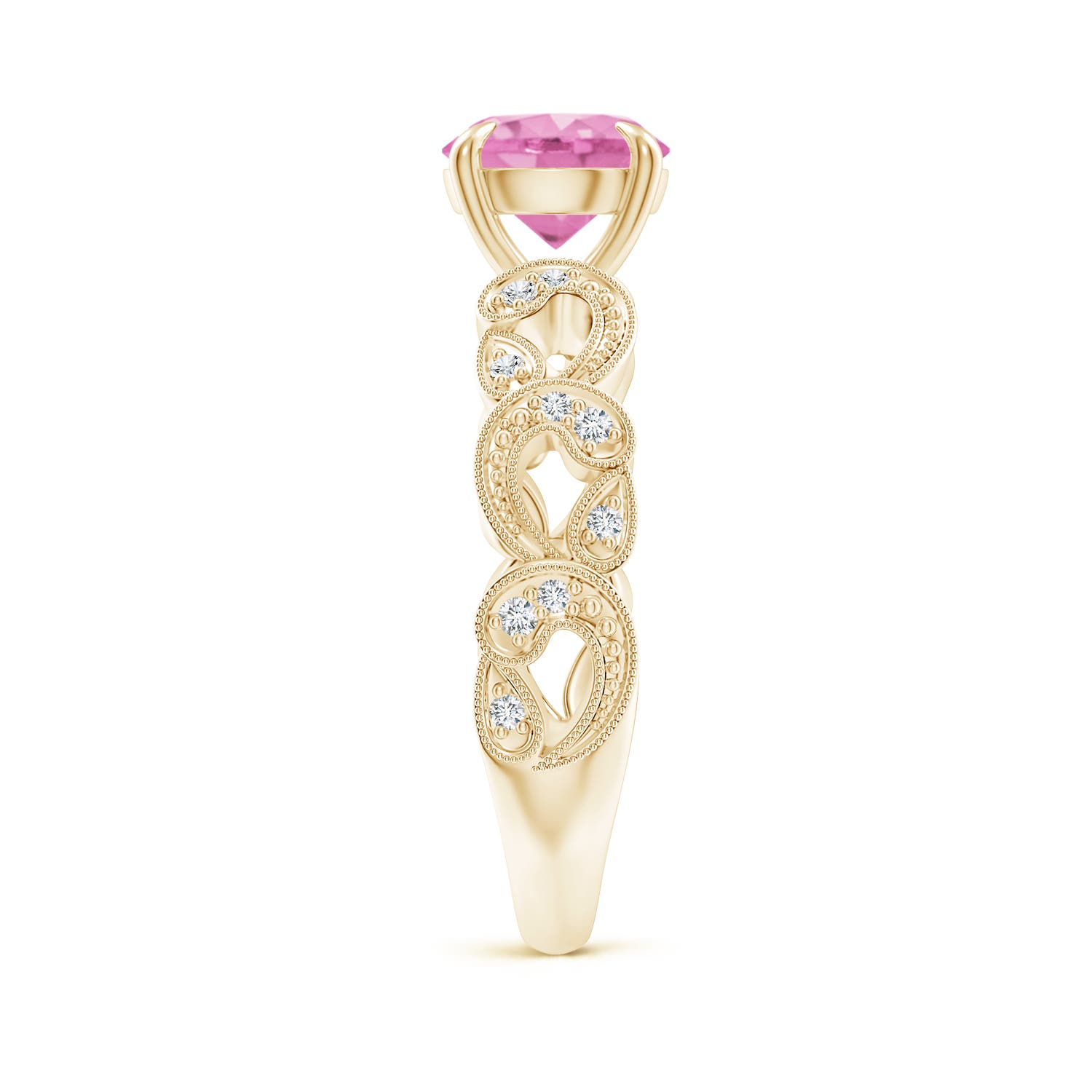 A - Pink Sapphire / 1.71 CT / 14 KT Yellow Gold