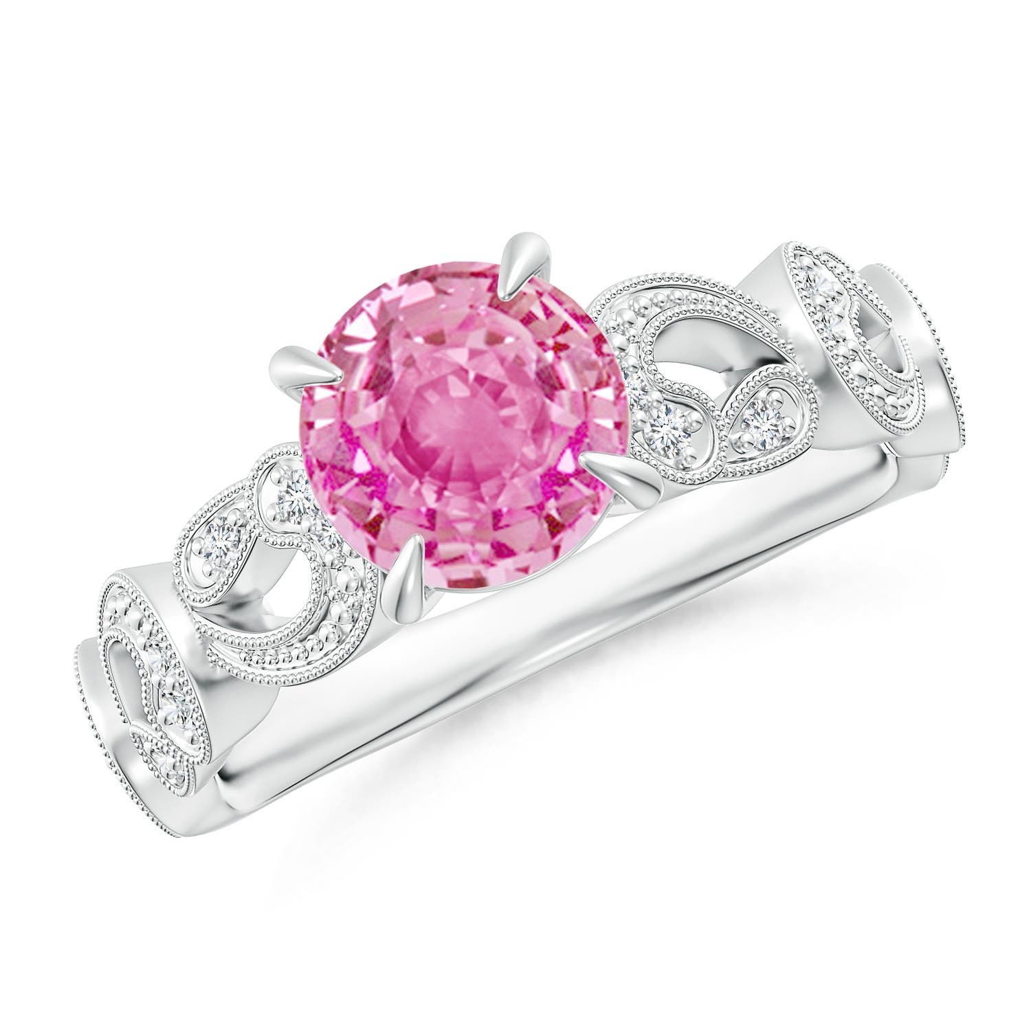 AA - Pink Sapphire / 1.71 CT / 14 KT White Gold