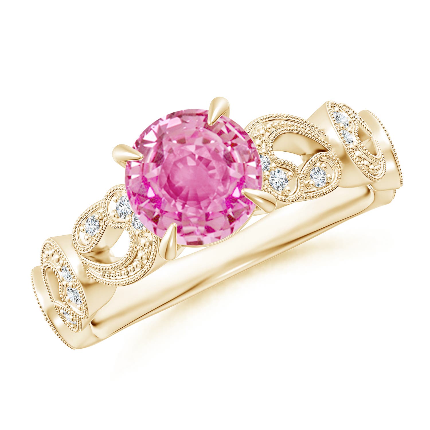 AA - Pink Sapphire / 1.71 CT / 14 KT Yellow Gold