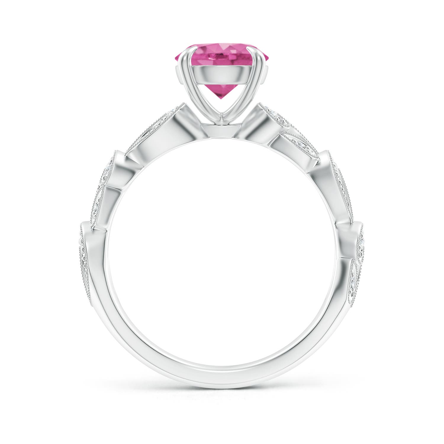 AAA - Pink Sapphire / 1.71 CT / 14 KT White Gold