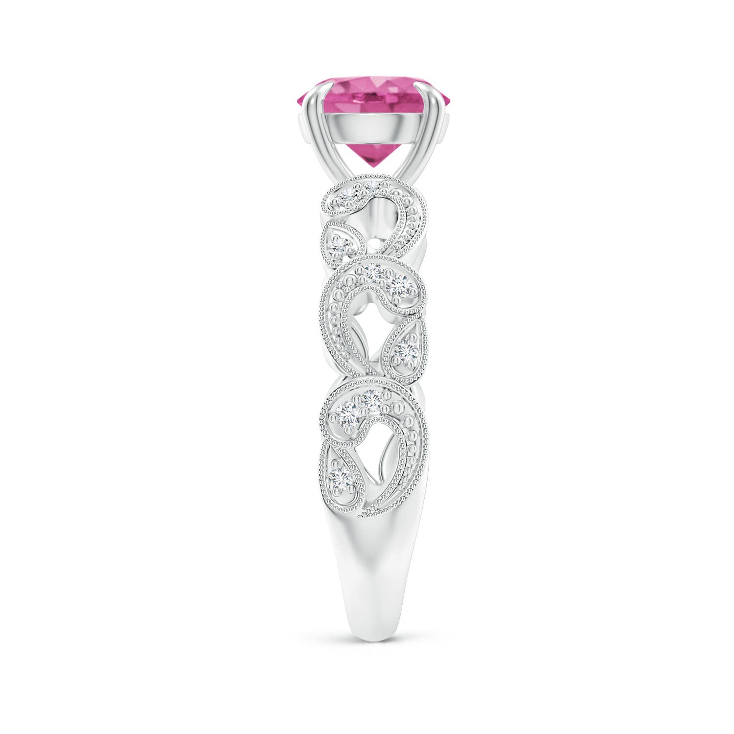 AAA - Pink Sapphire / 1.71 CT / 14 KT White Gold