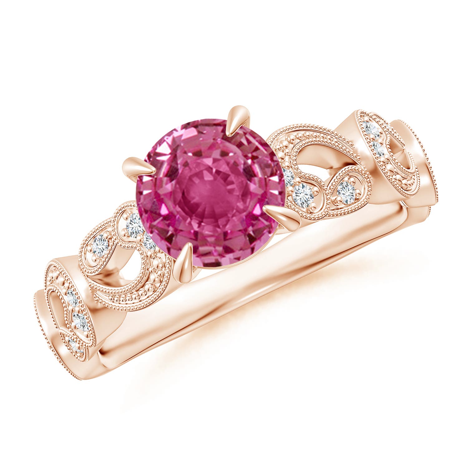 AAAA - Pink Sapphire / 1.71 CT / 14 KT Rose Gold