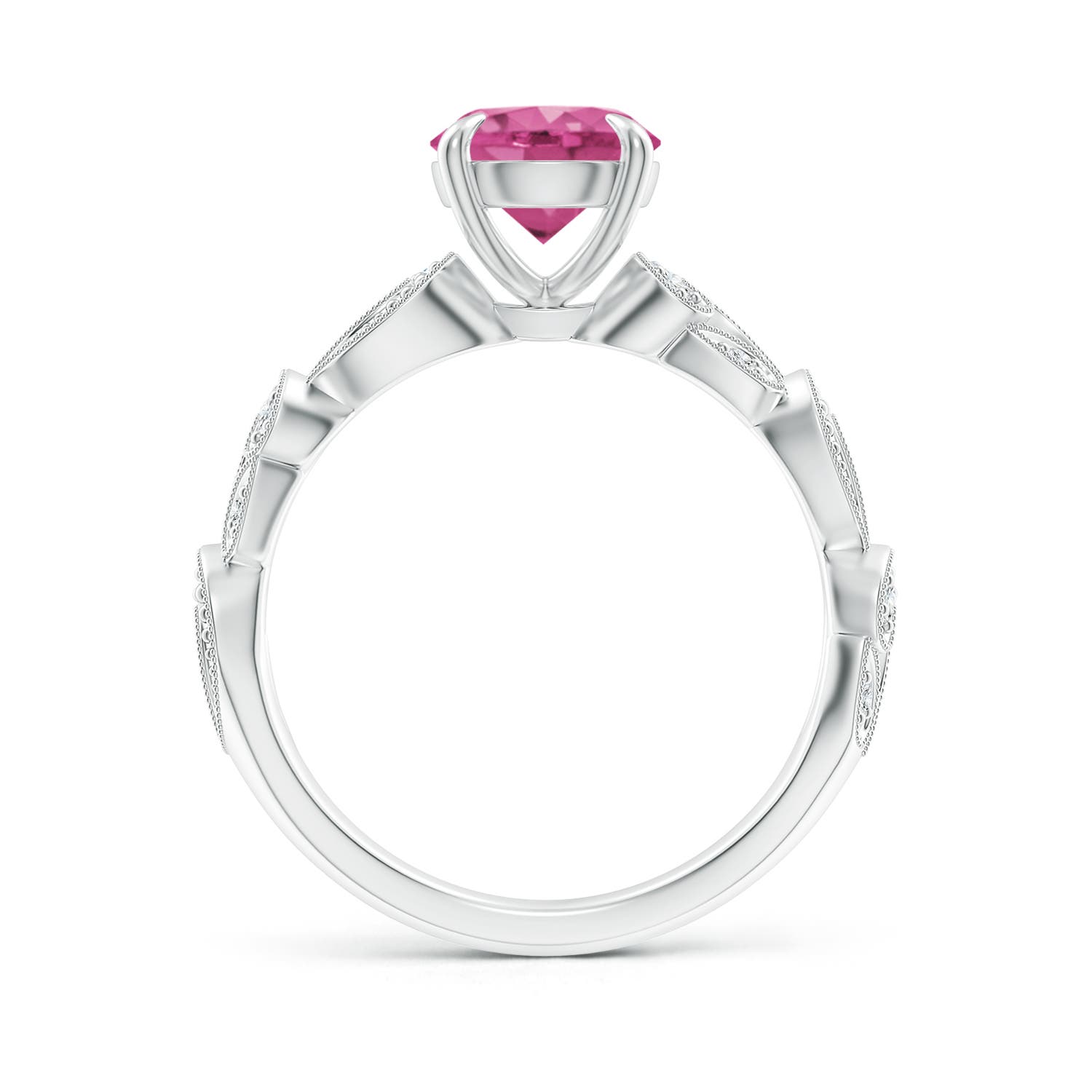 AAAA - Pink Sapphire / 1.71 CT / 14 KT White Gold