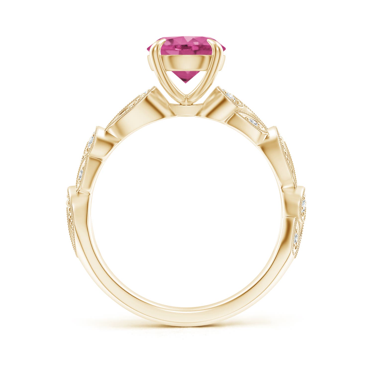 AAAA - Pink Sapphire / 1.71 CT / 14 KT Yellow Gold