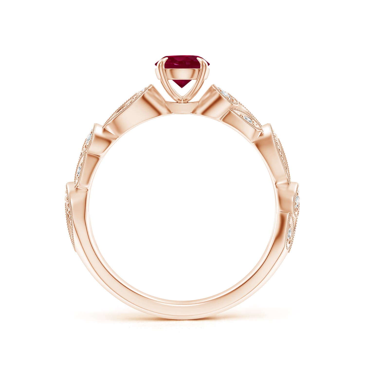 A - Ruby / 0.71 CT / 14 KT Rose Gold