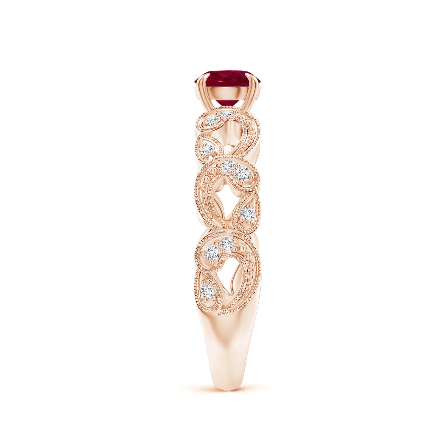 A - Ruby / 0.71 CT / 14 KT Rose Gold