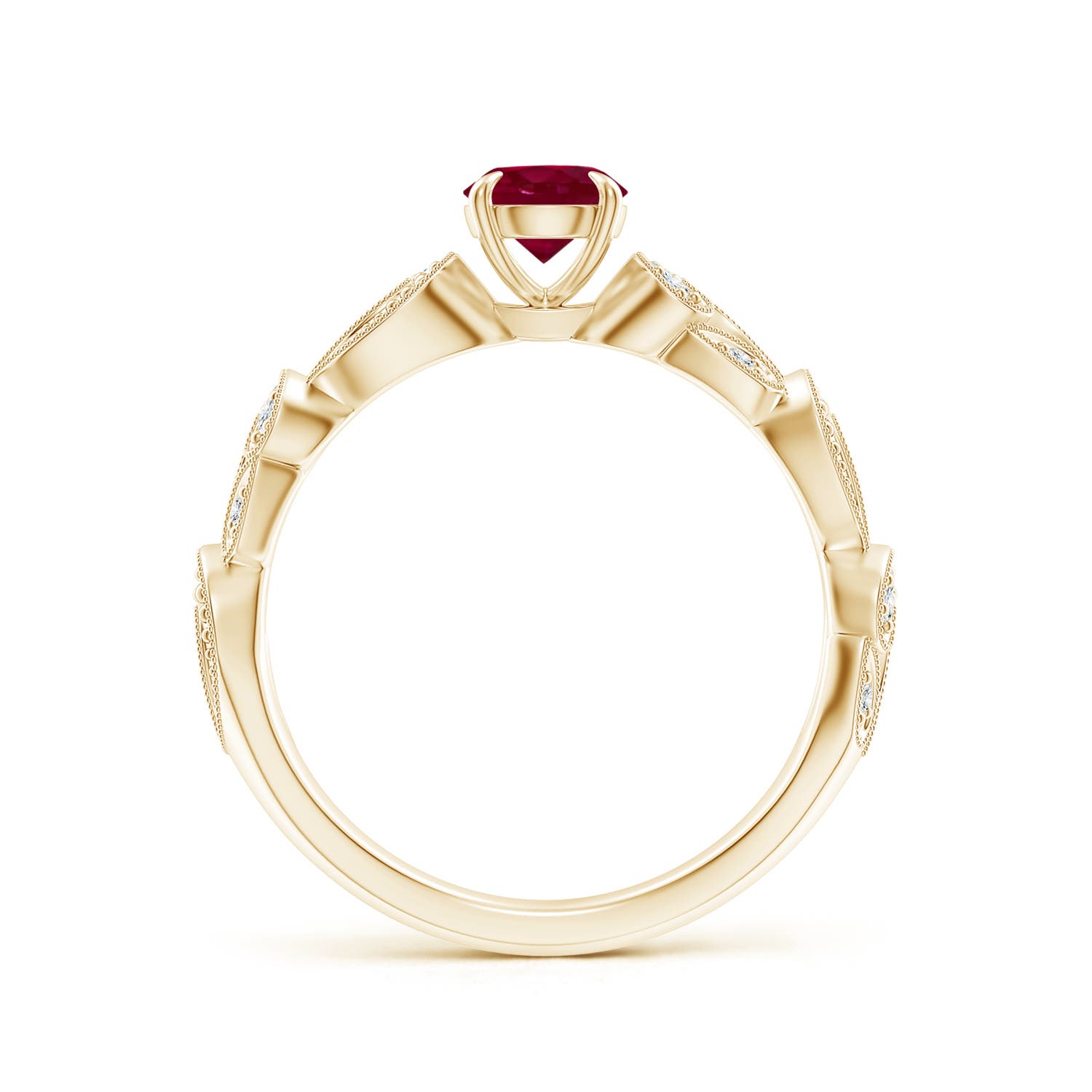 A - Ruby / 0.71 CT / 14 KT Yellow Gold