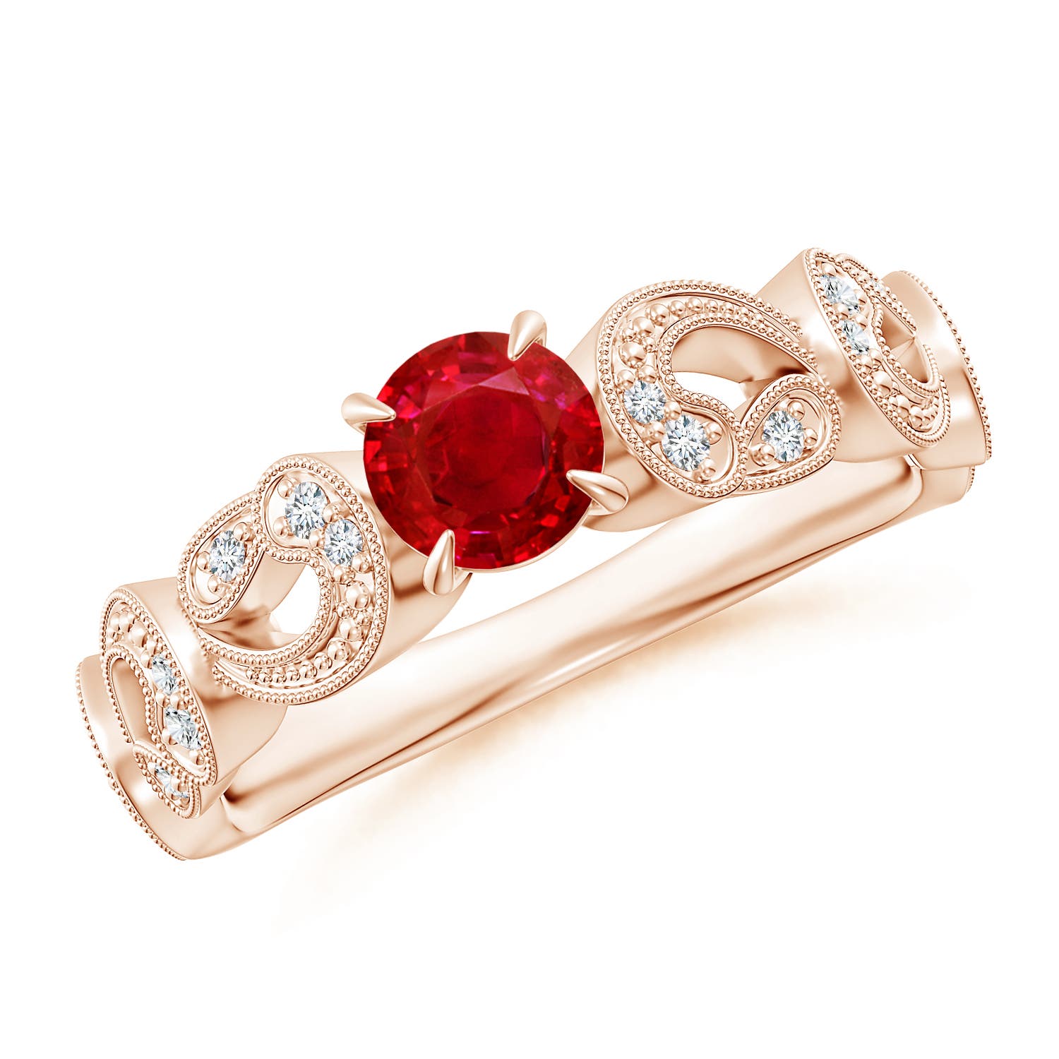 AAA - Ruby / 0.71 CT / 14 KT Rose Gold