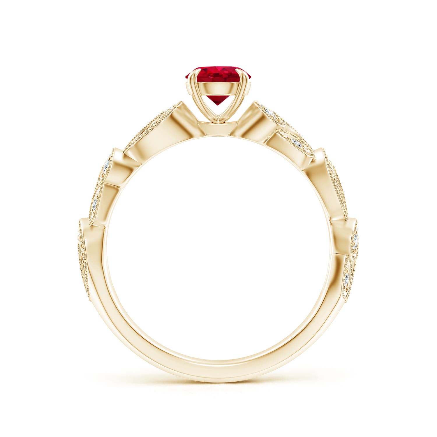 AAA - Ruby / 0.71 CT / 14 KT Yellow Gold