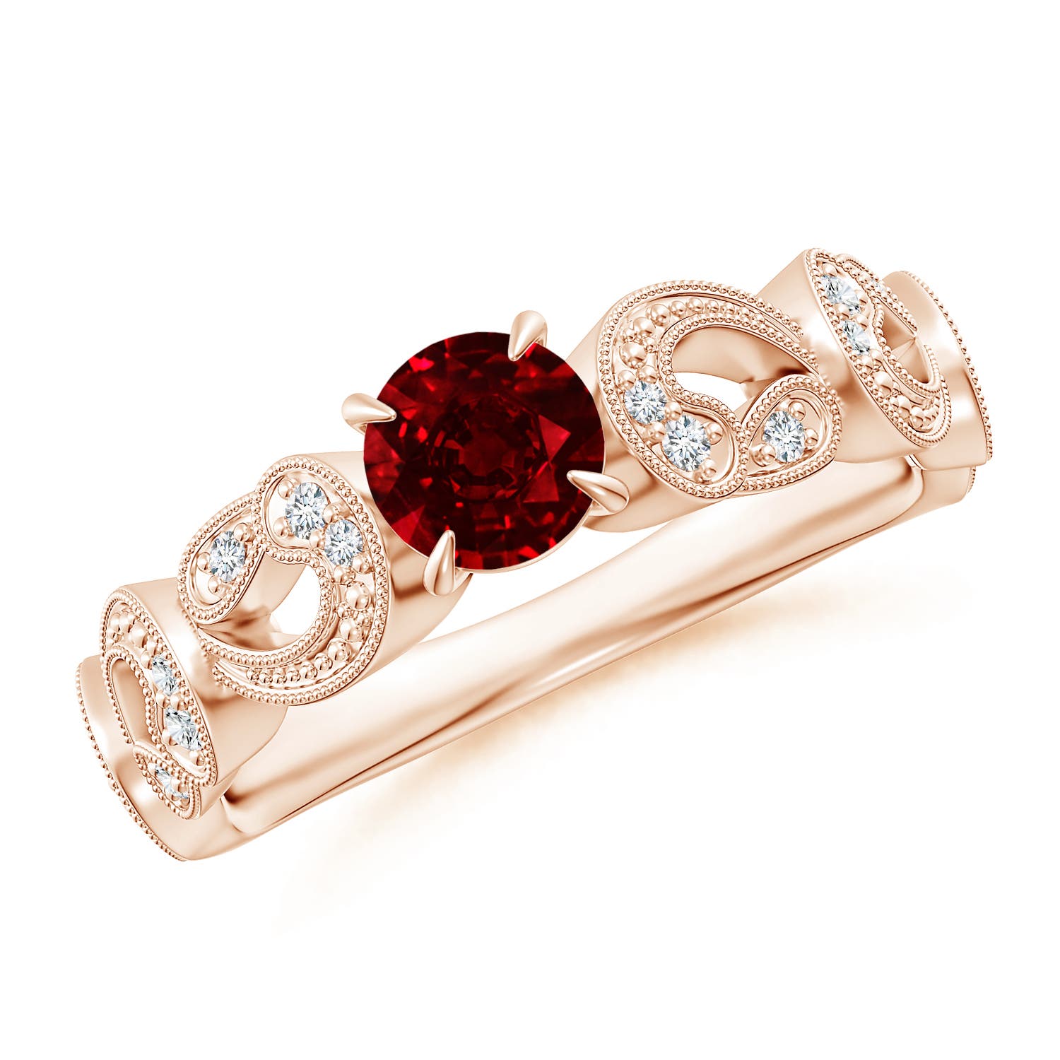 AAAA - Ruby / 0.71 CT / 14 KT Rose Gold