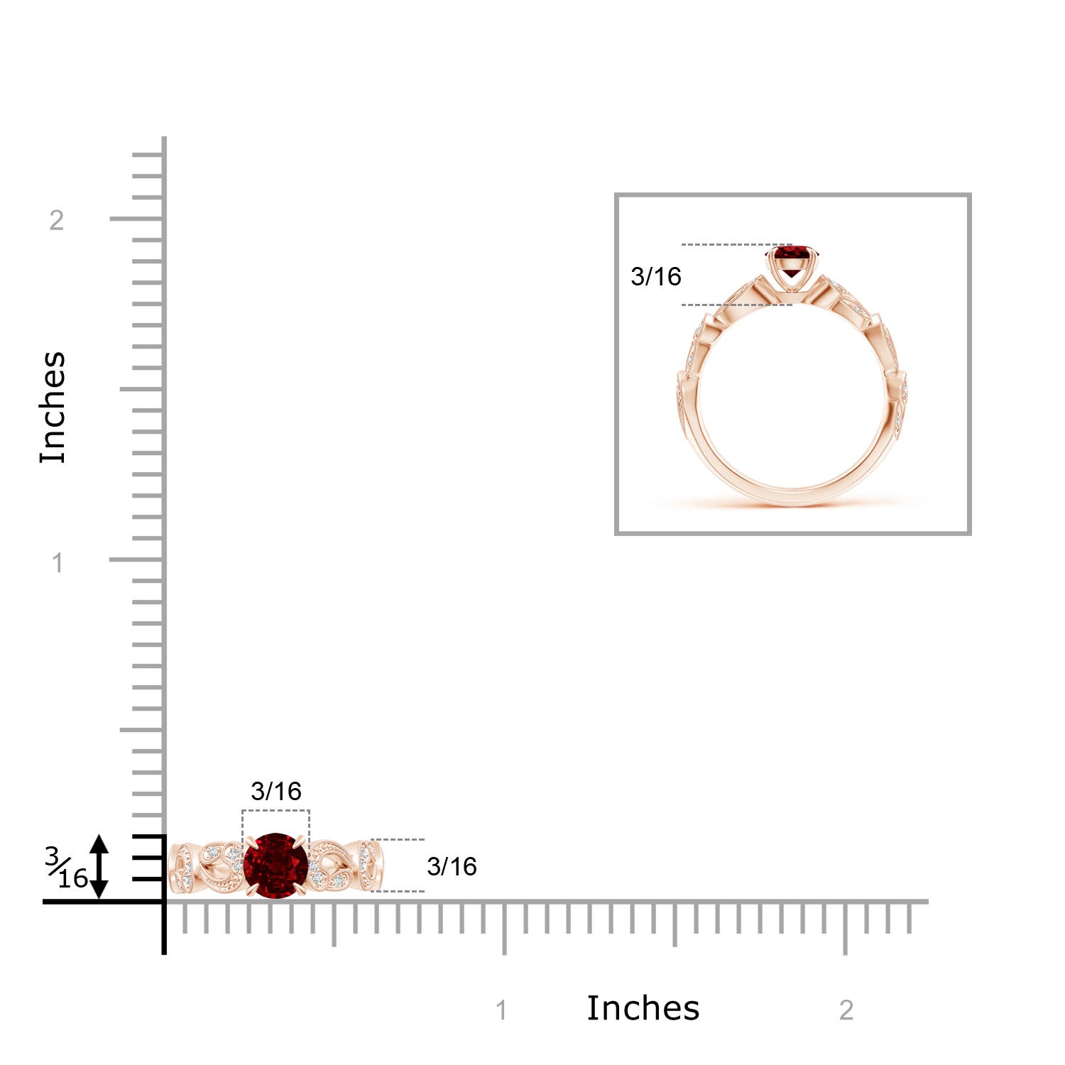 AAAA - Ruby / 0.71 CT / 14 KT Rose Gold