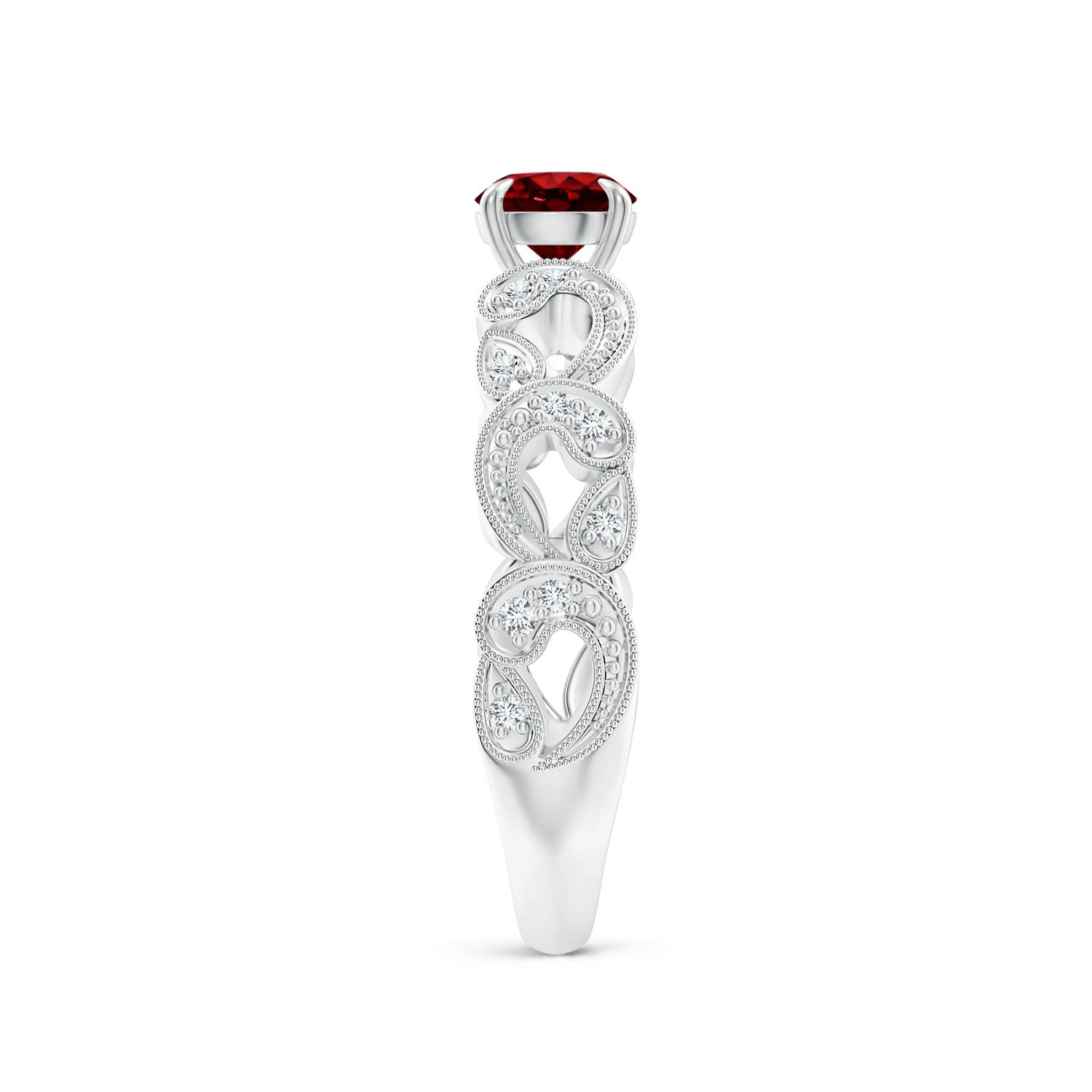 AAAA - Ruby / 0.71 CT / 14 KT White Gold