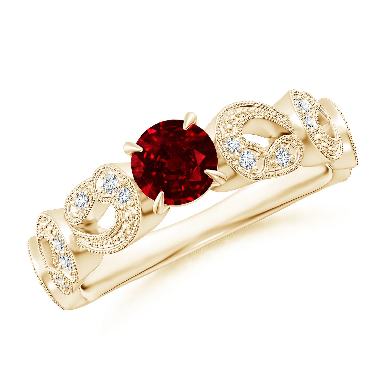 AAAA - Ruby / 0.71 CT / 14 KT Yellow Gold