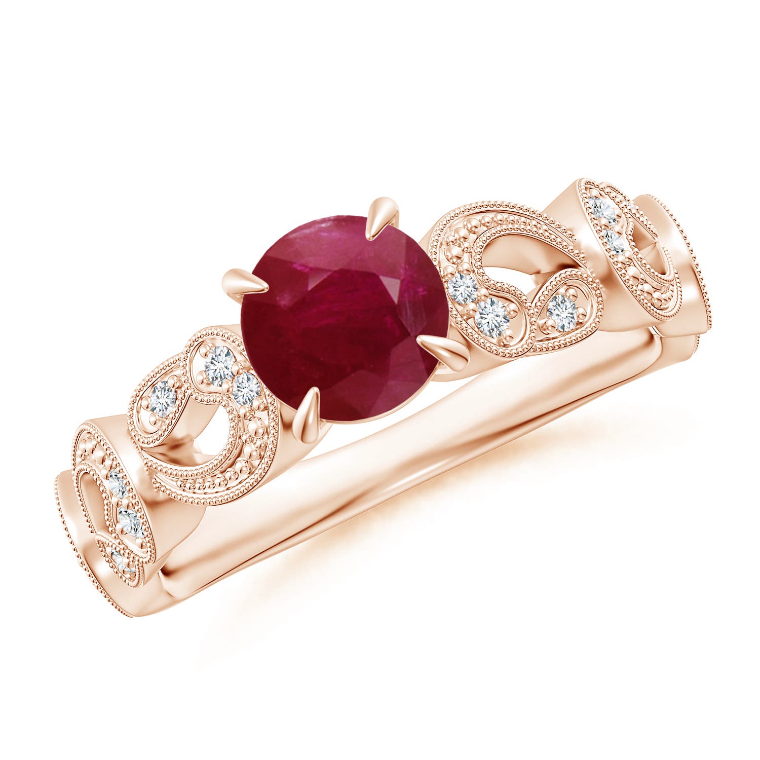 A - Ruby / 1.11 CT / 14 KT Rose Gold