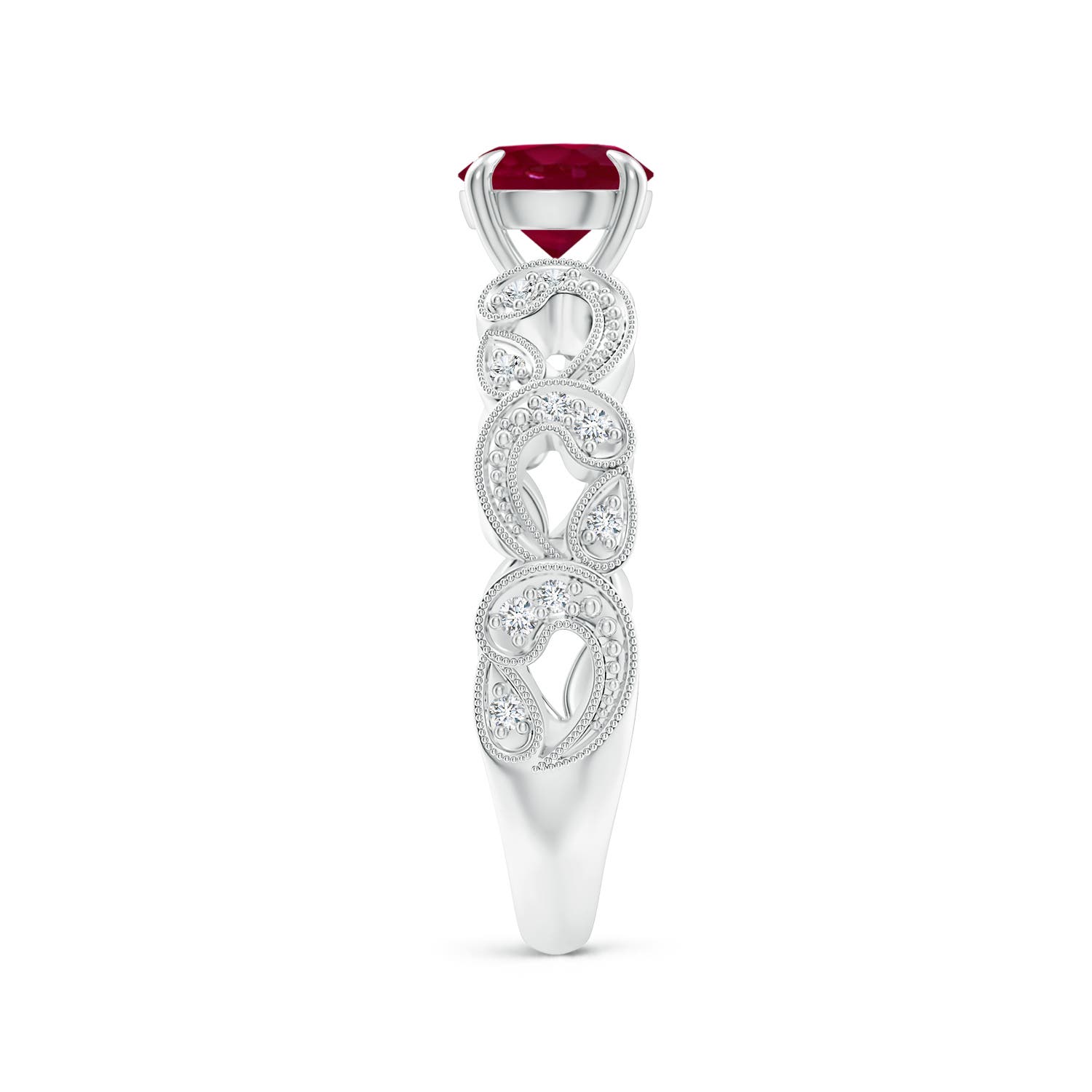 A - Ruby / 1.11 CT / 14 KT White Gold