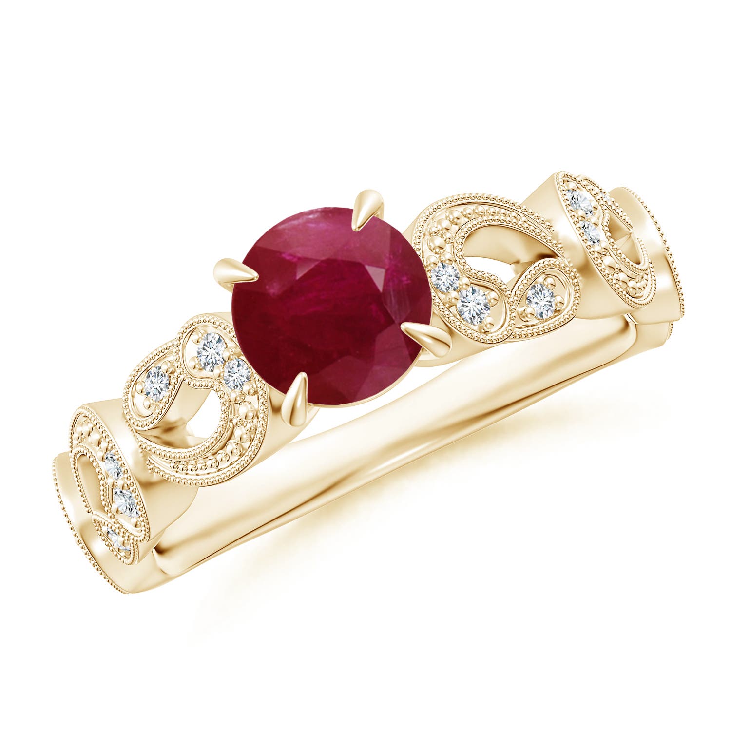 A - Ruby / 1.11 CT / 14 KT Yellow Gold