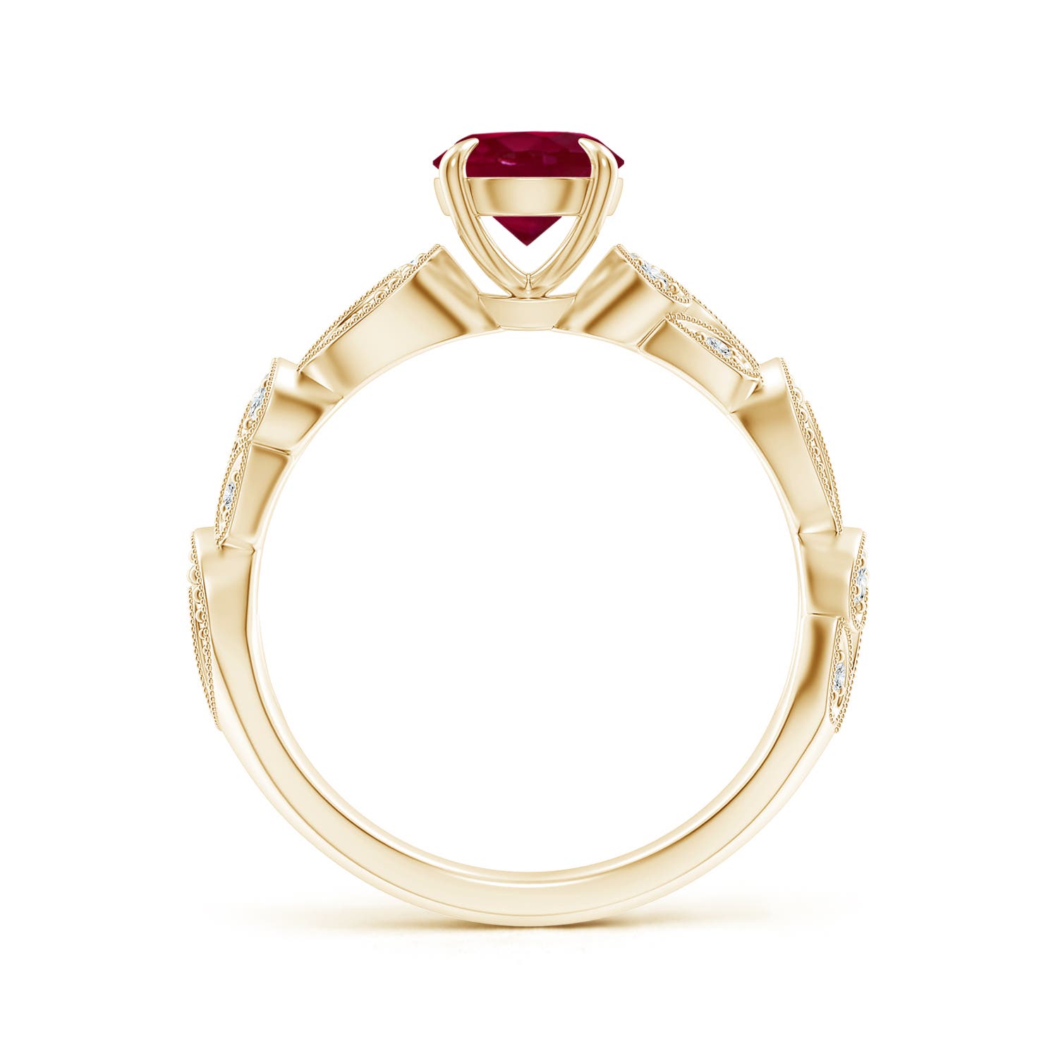 A - Ruby / 1.11 CT / 14 KT Yellow Gold