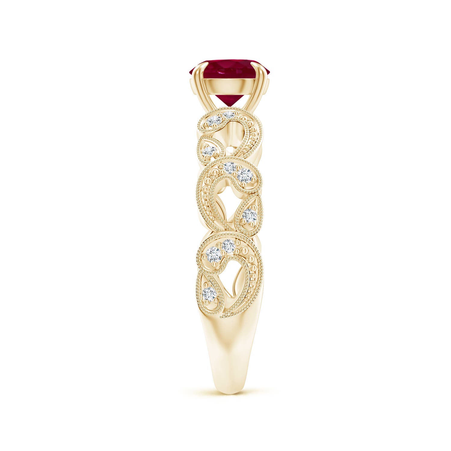 A - Ruby / 1.11 CT / 14 KT Yellow Gold