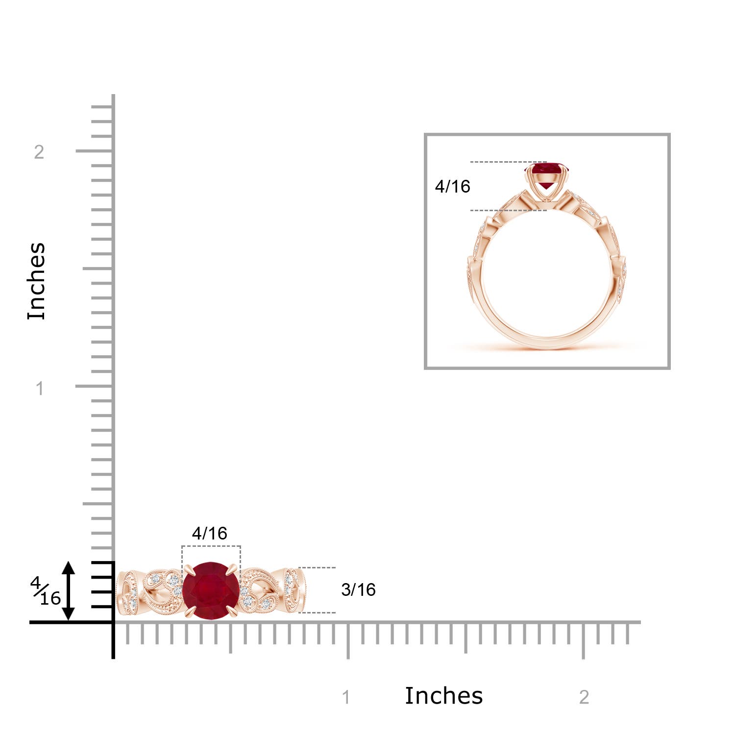 AA - Ruby / 1.11 CT / 14 KT Rose Gold