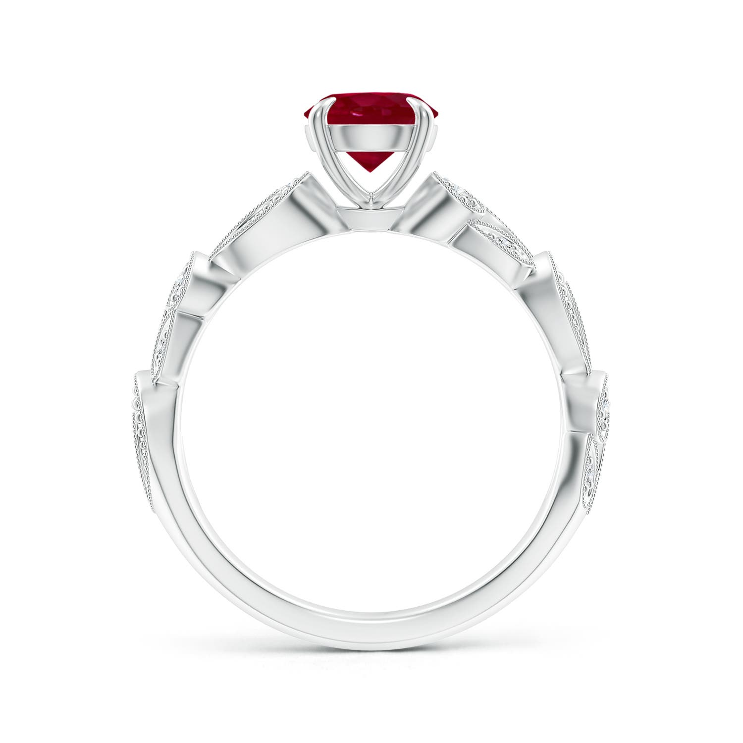 AA - Ruby / 1.11 CT / 14 KT White Gold