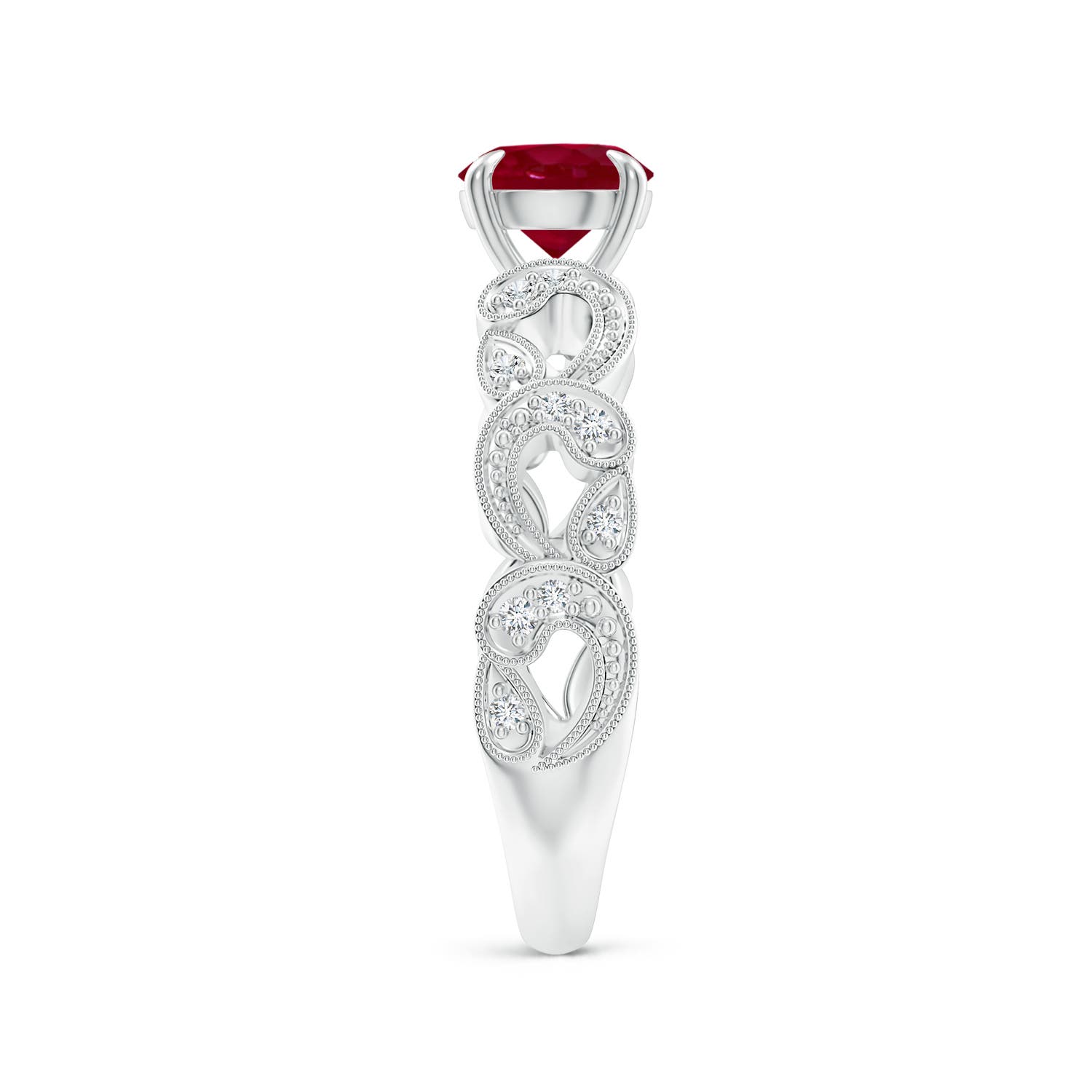 AA - Ruby / 1.11 CT / 14 KT White Gold