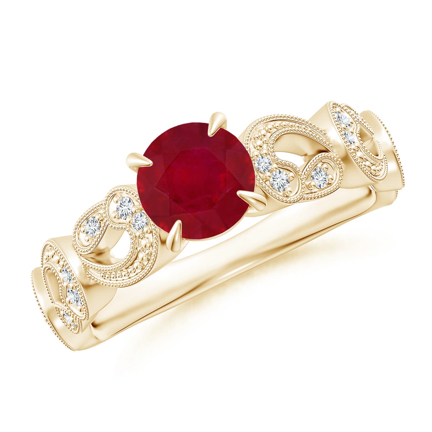 AA - Ruby / 1.11 CT / 14 KT Yellow Gold