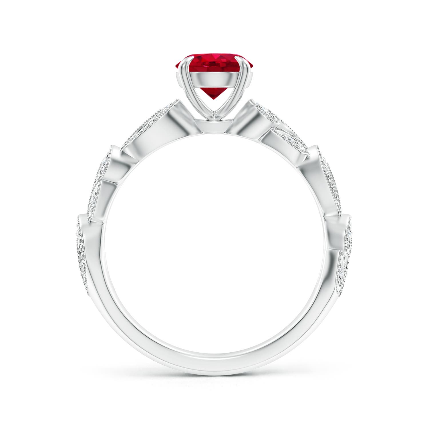 AAA - Ruby / 1.11 CT / 14 KT White Gold