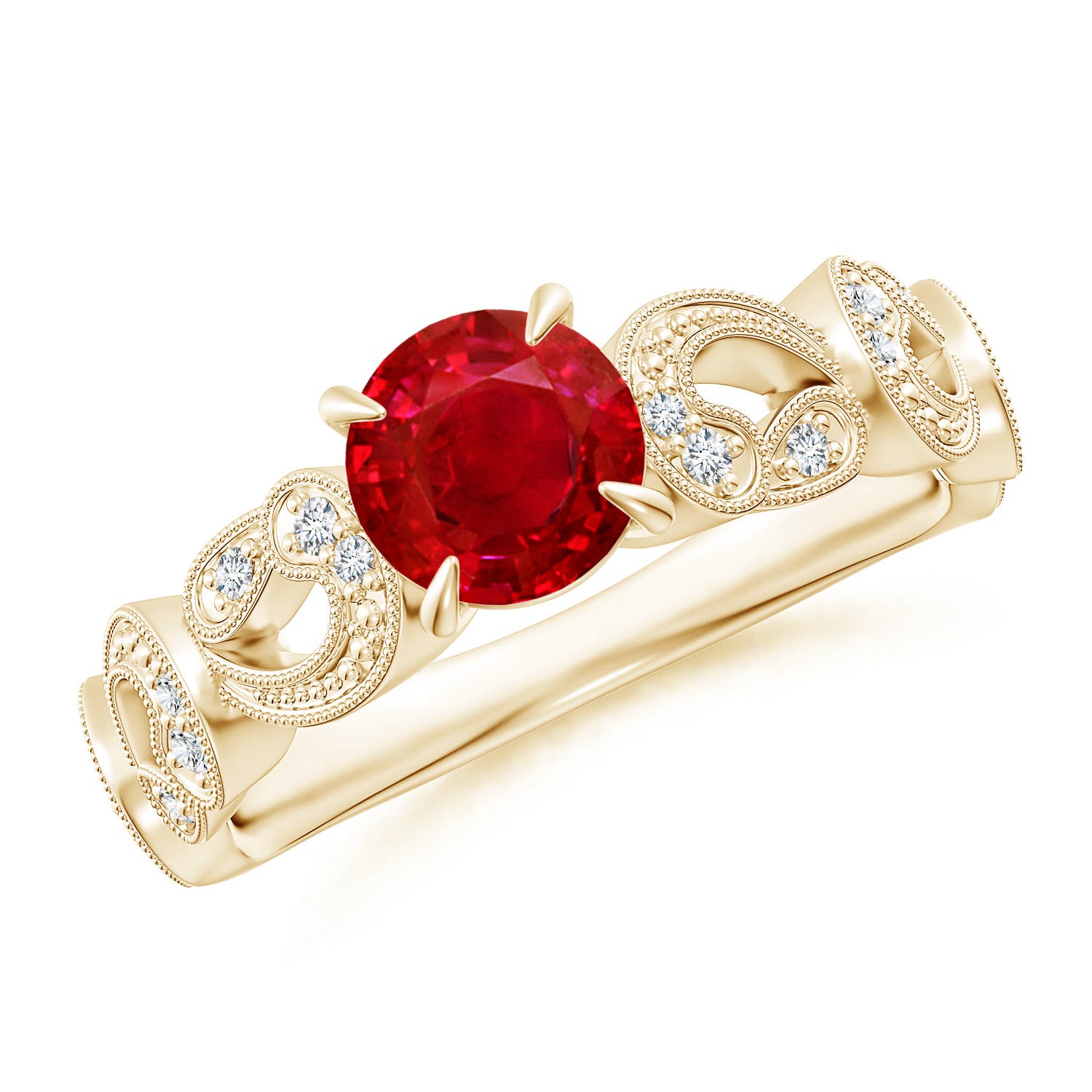 AAA - Ruby / 1.11 CT / 14 KT Yellow Gold