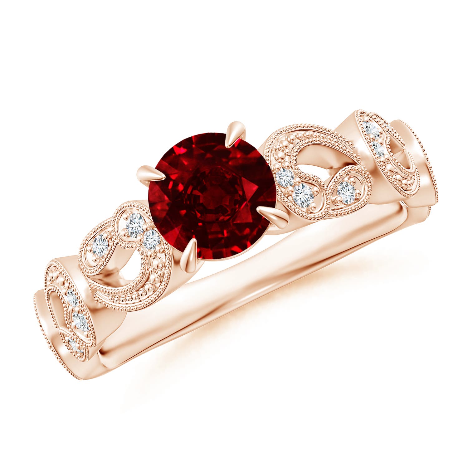 AAAA - Ruby / 1.11 CT / 14 KT Rose Gold