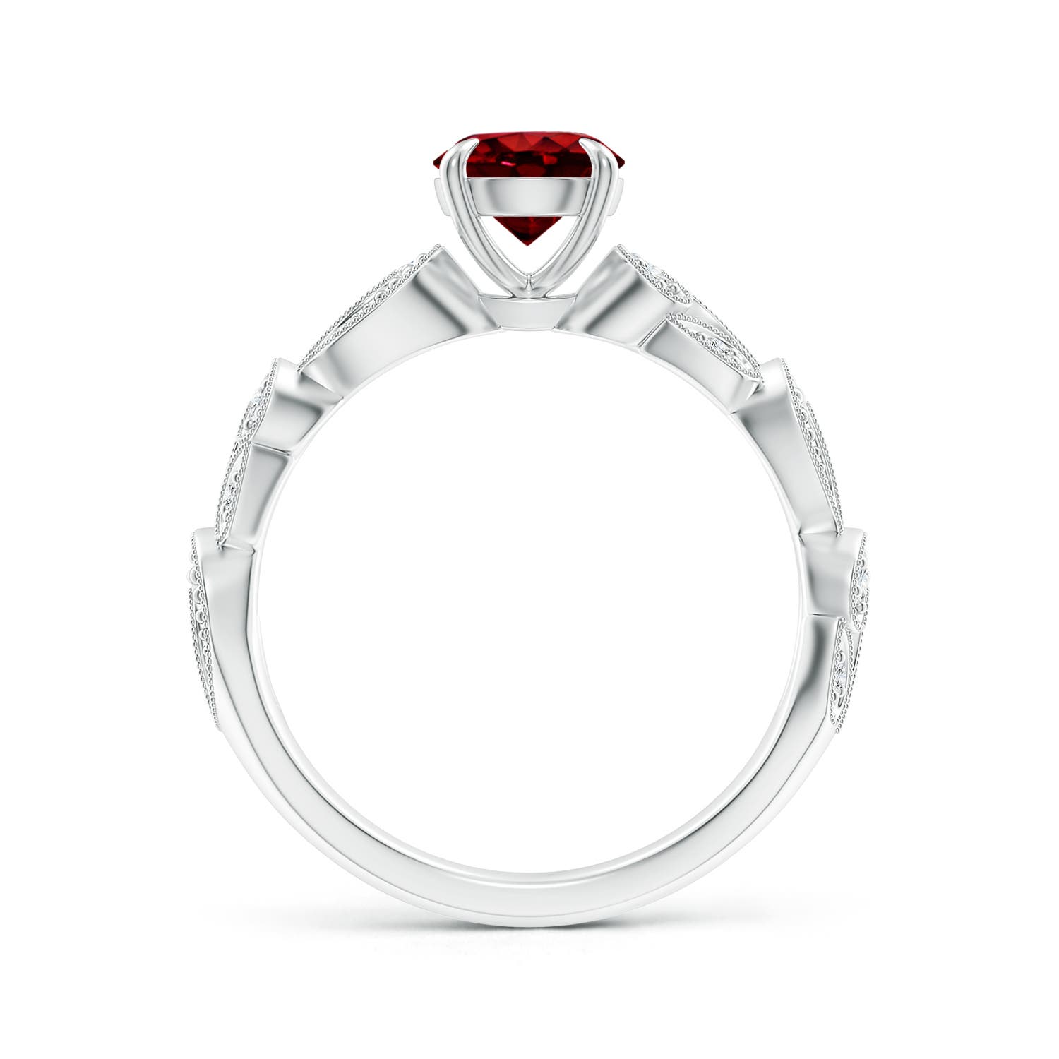 AAAA - Ruby / 1.11 CT / 14 KT White Gold