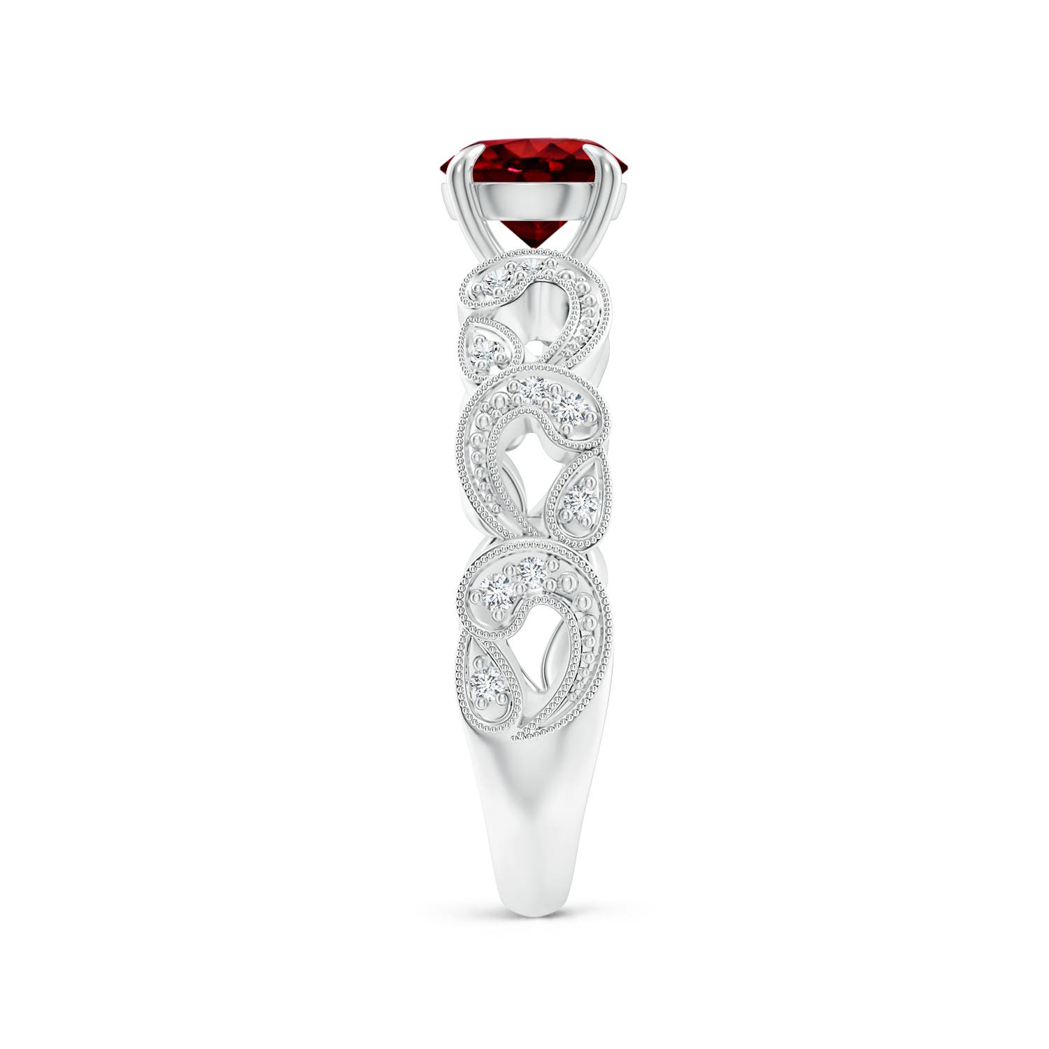 AAAA - Ruby / 1.11 CT / 14 KT White Gold