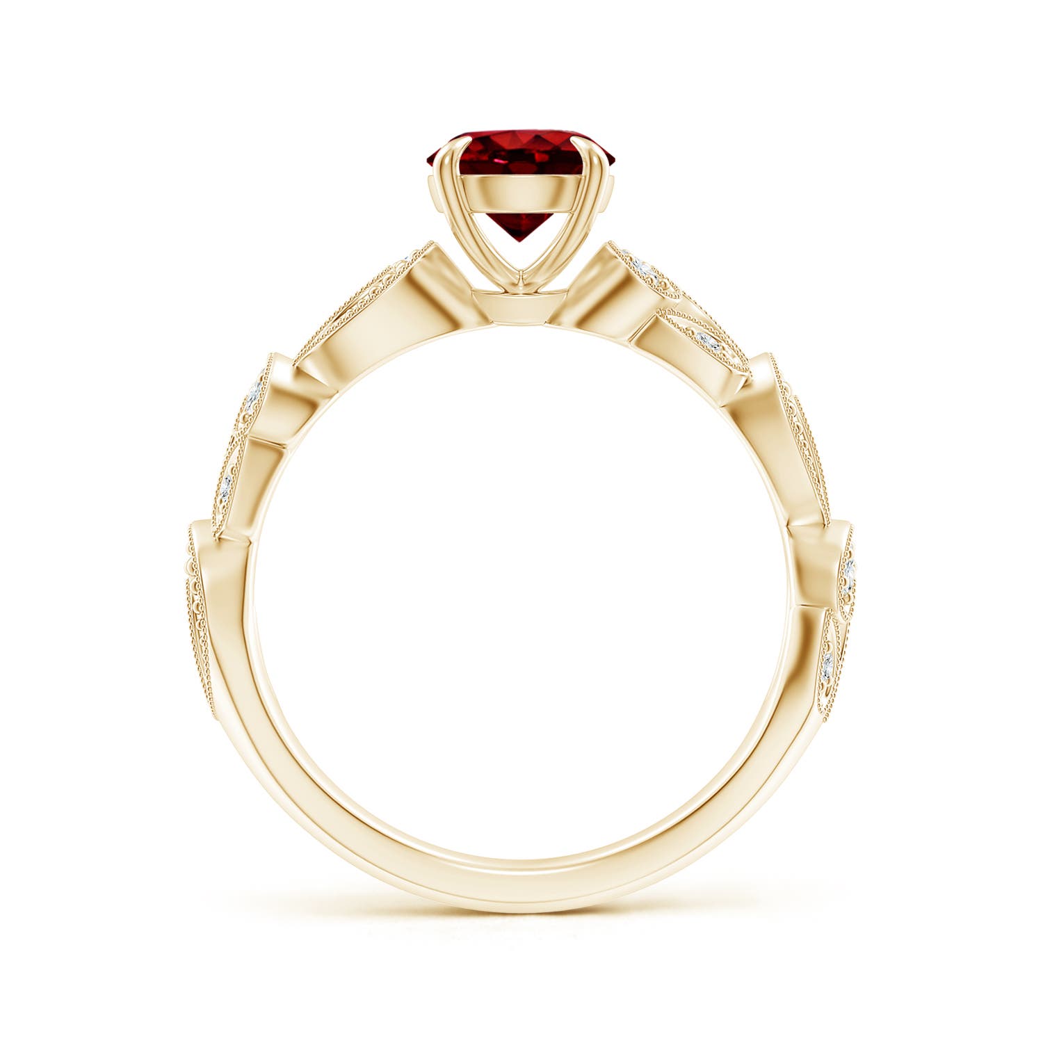 AAAA - Ruby / 1.11 CT / 14 KT Yellow Gold