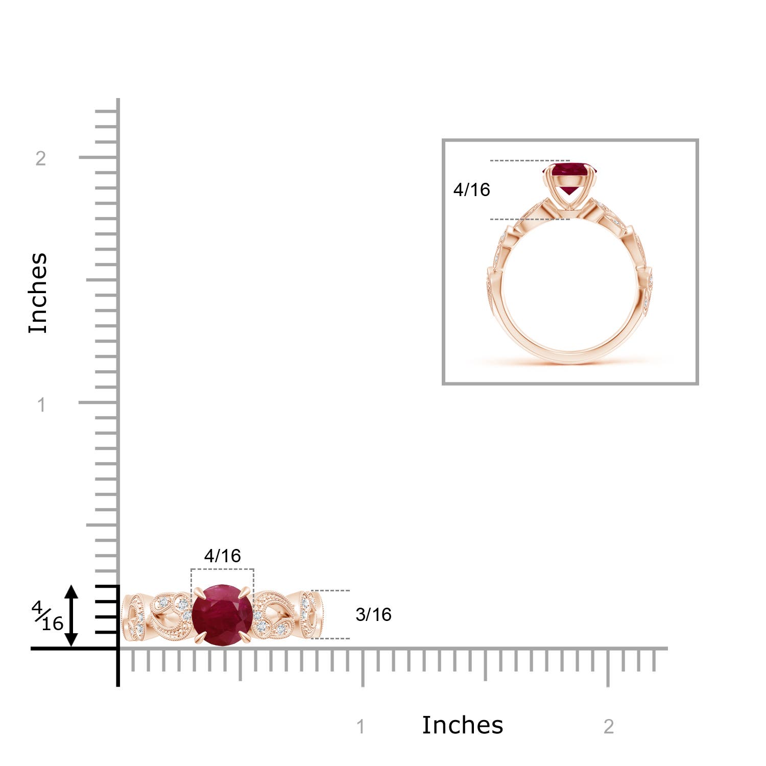 A - Ruby / 1.51 CT / 14 KT Rose Gold