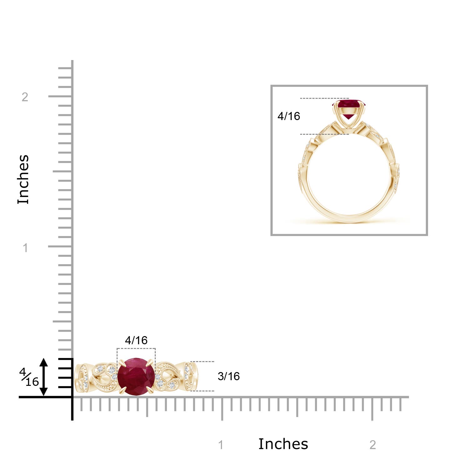 A - Ruby / 1.51 CT / 14 KT Yellow Gold