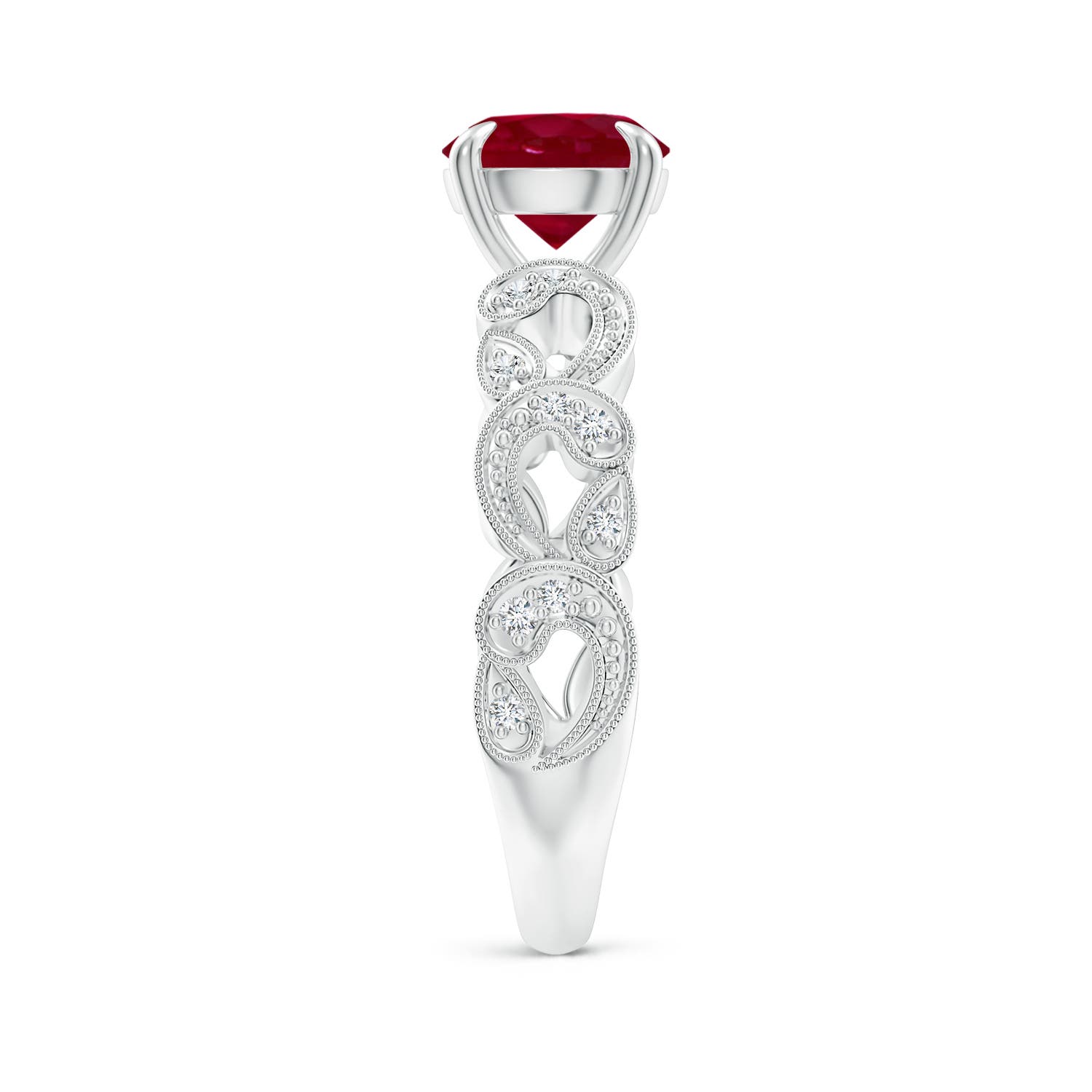 AA - Ruby / 1.51 CT / 14 KT White Gold