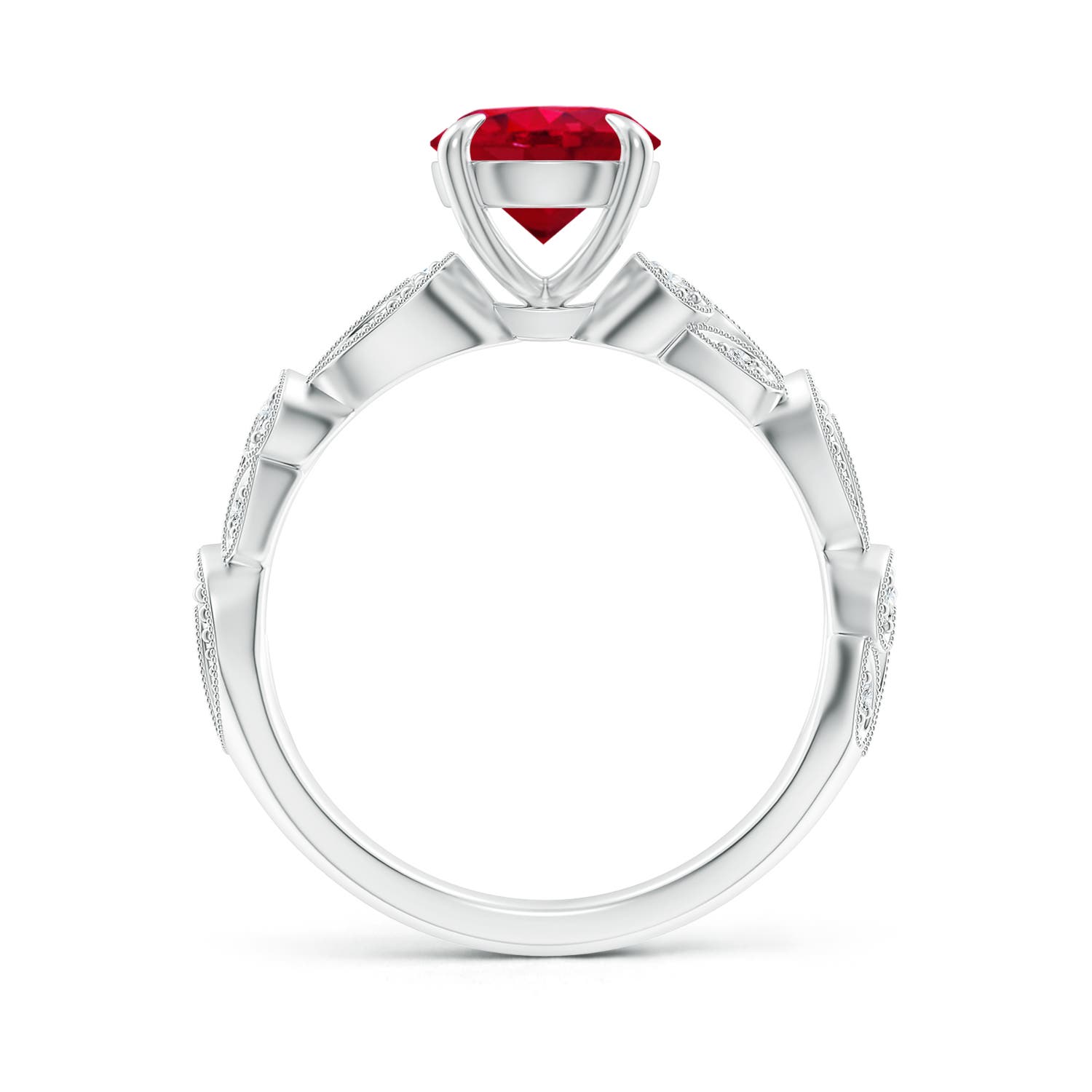 AAA - Ruby / 1.51 CT / 14 KT White Gold