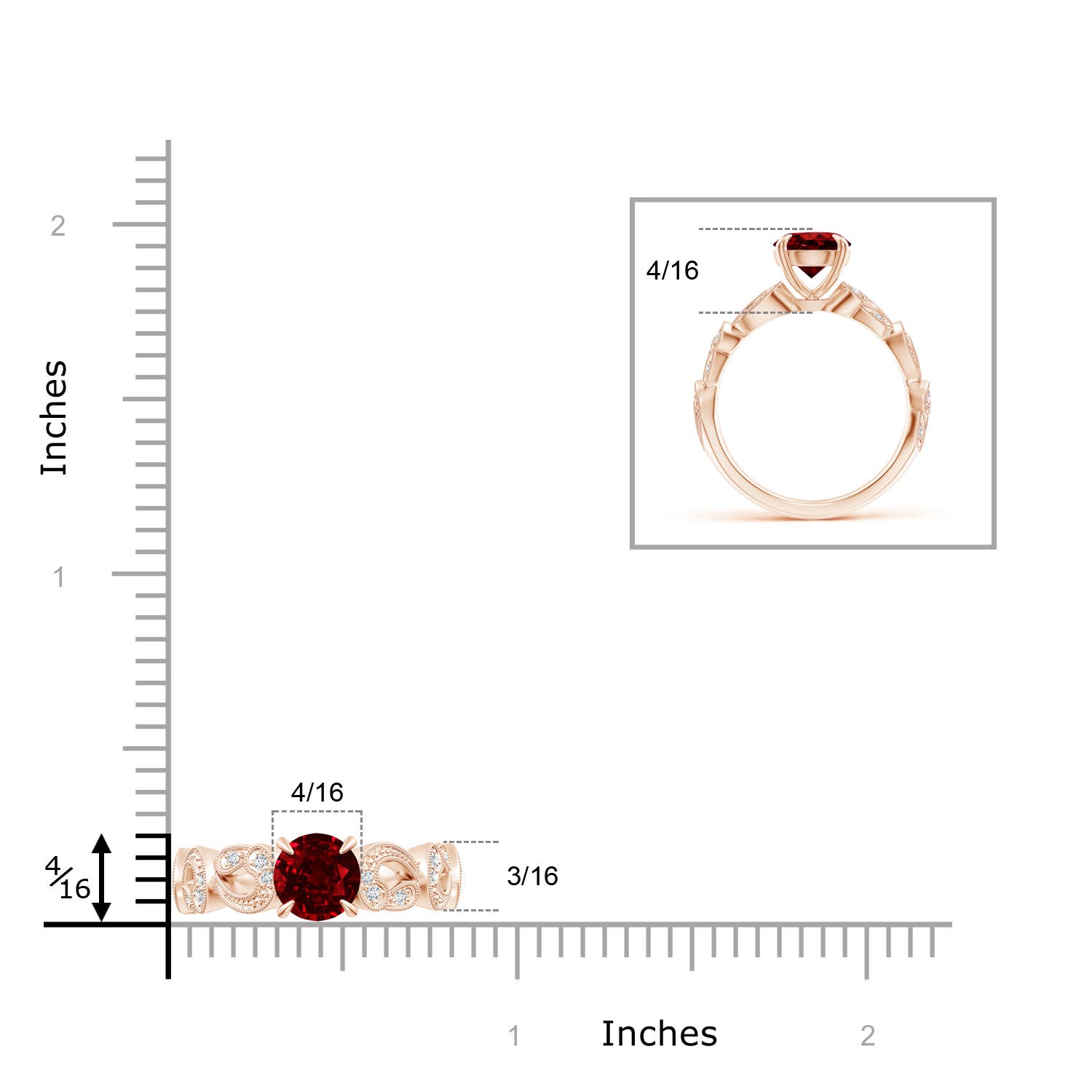 AAAA - Ruby / 1.51 CT / 14 KT Rose Gold