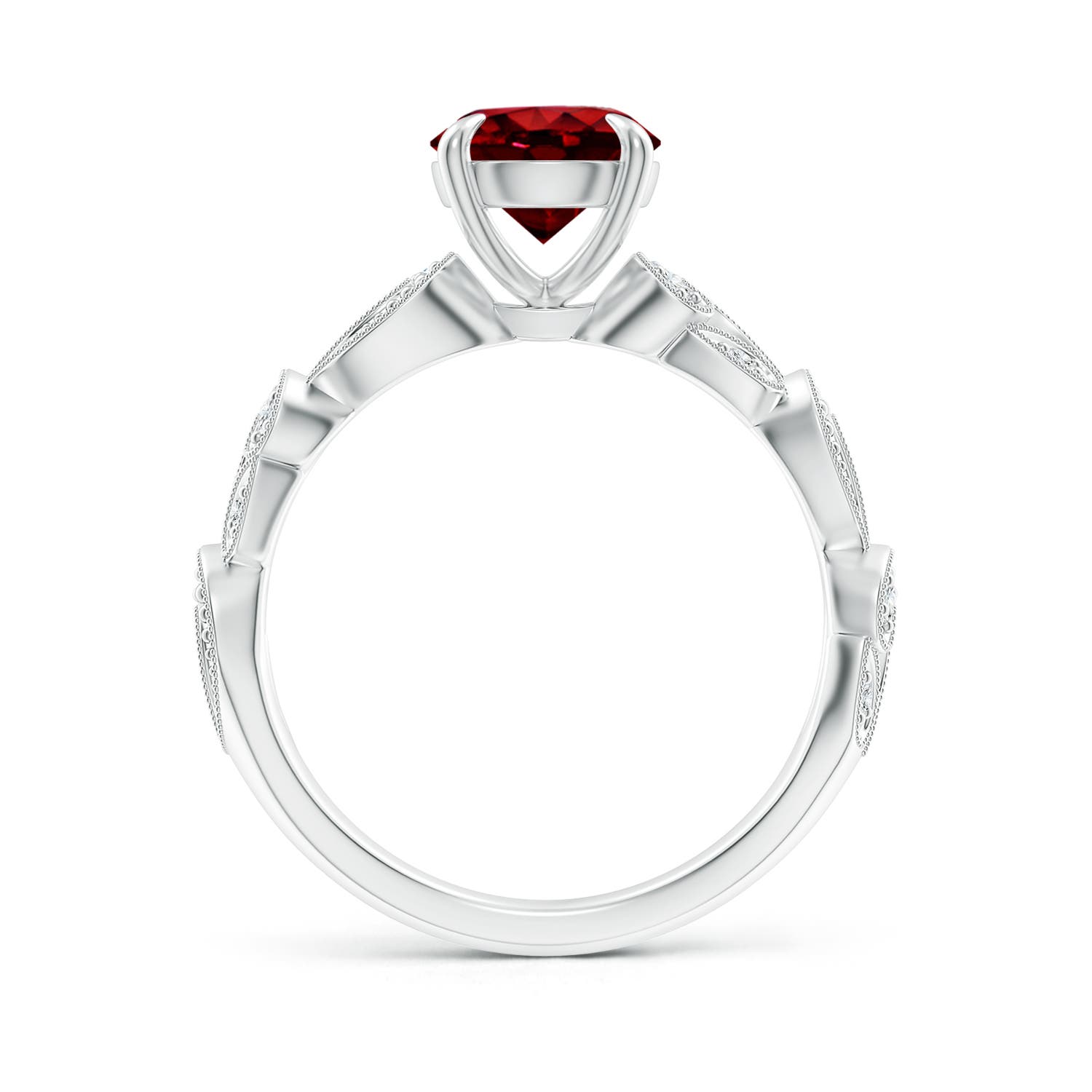 AAAA - Ruby / 1.51 CT / 14 KT White Gold