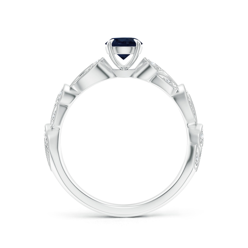 5mm A Nature Inspired Blue Sapphire & Diamond Filigree Ring in P950 Platinum product image