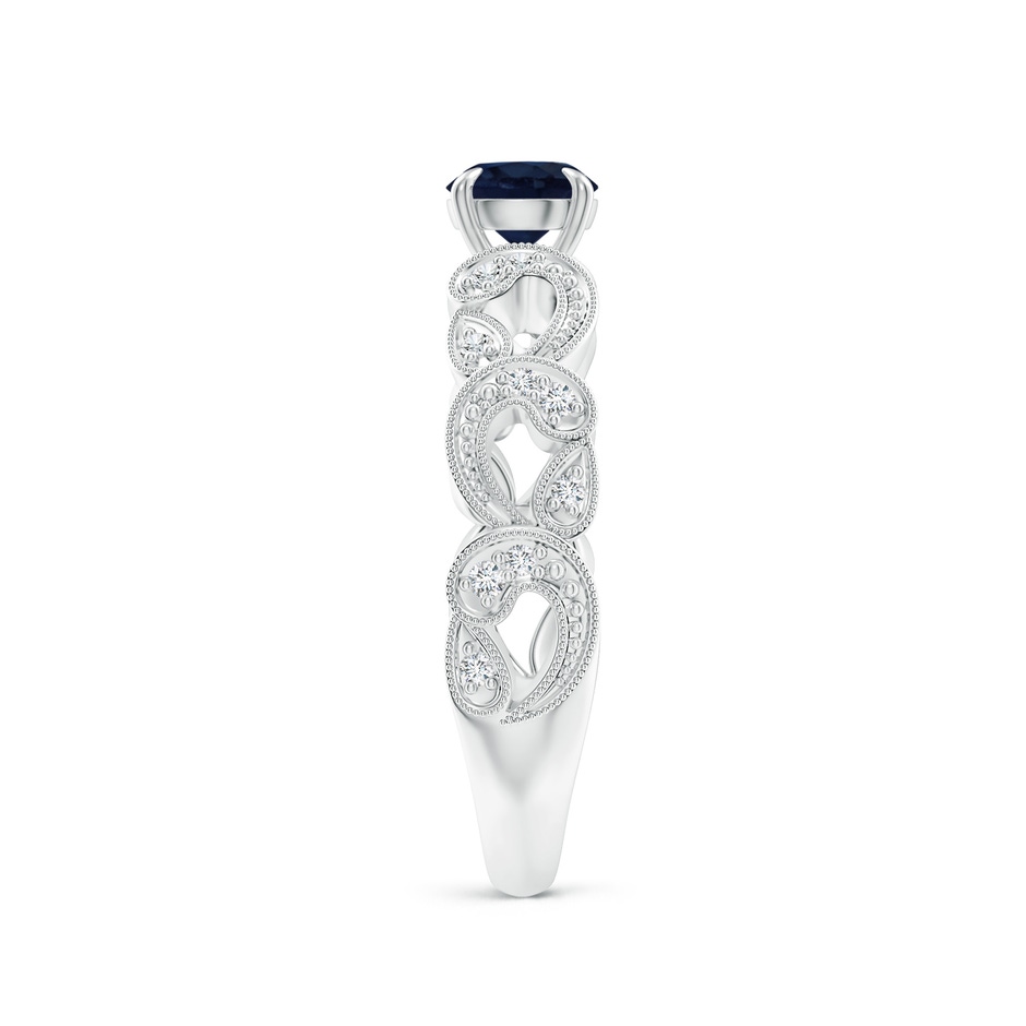 5mm A Nature Inspired Blue Sapphire & Diamond Filigree Ring in P950 Platinum product image