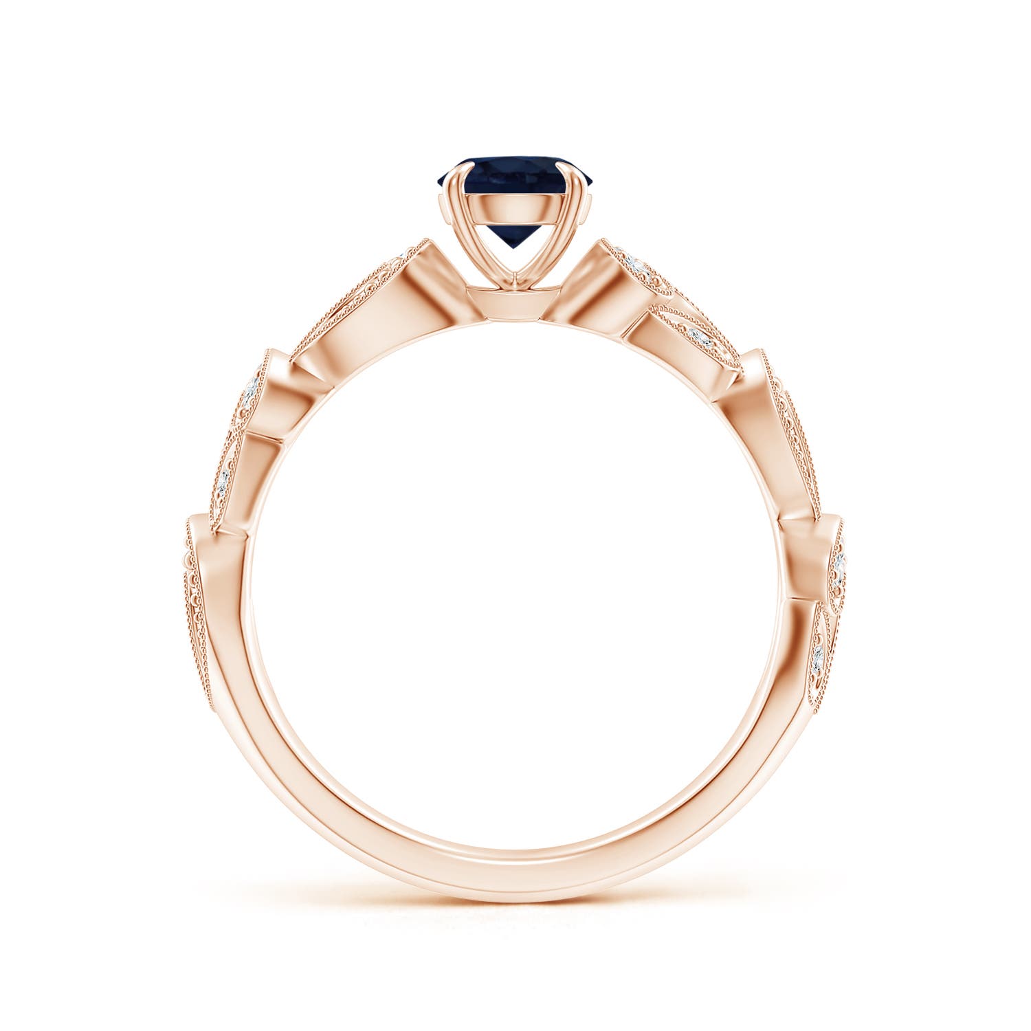 A - Blue Sapphire / 0.71 CT / 14 KT Rose Gold