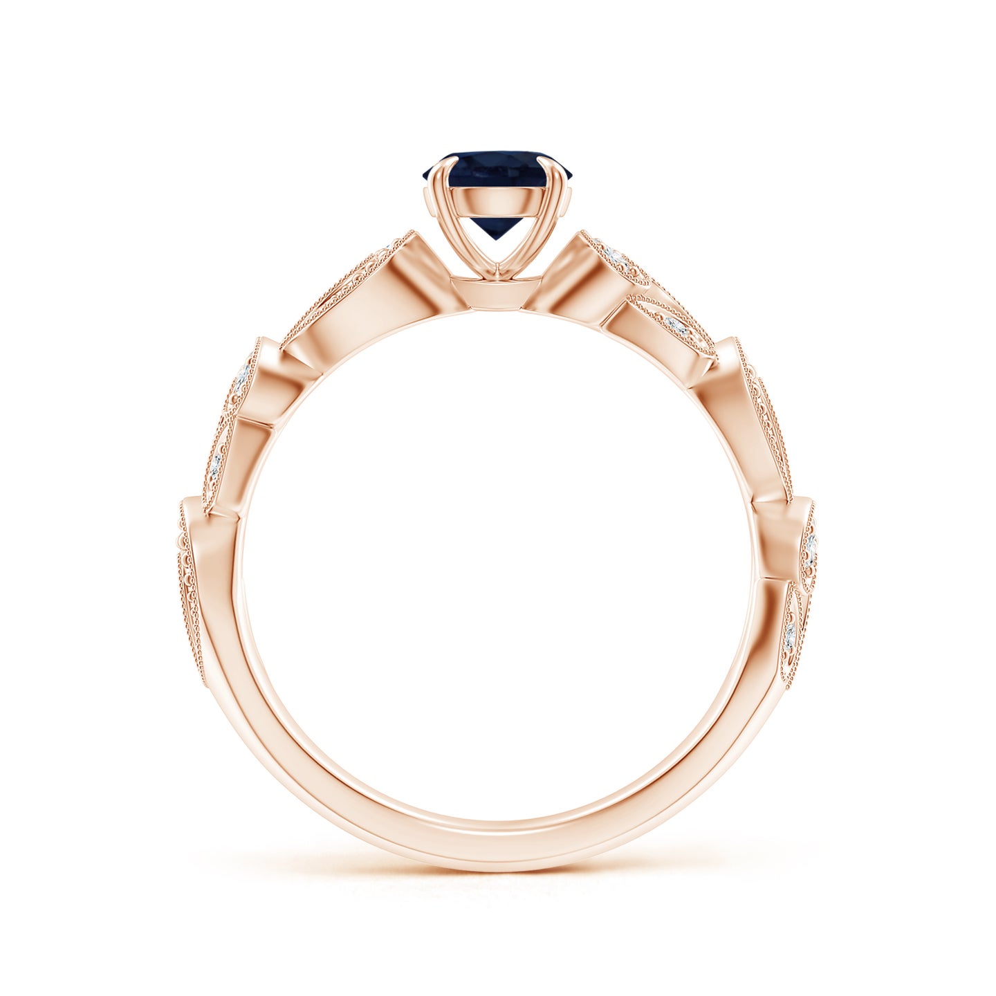 Nature Inspired Blue Sapphire & Diamond Filigree Ring