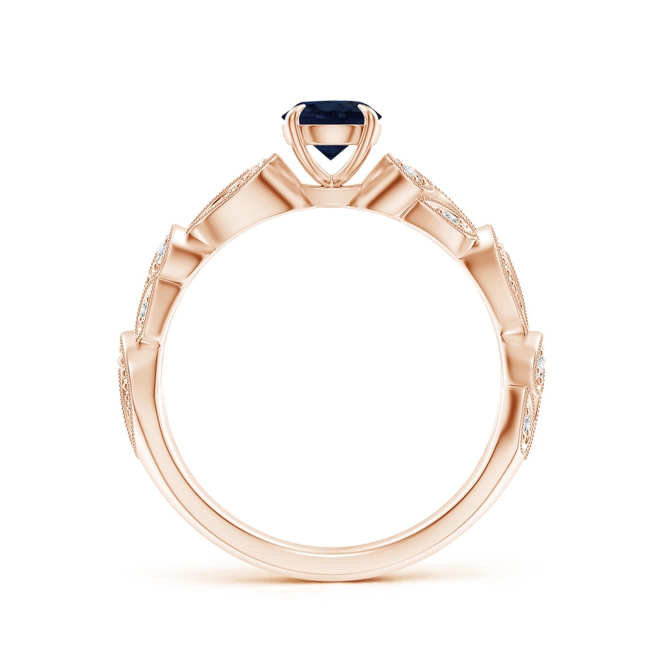 5mm A Nature Inspired Blue Sapphire & Diamond Filigree Ring in Rose Gold product image
